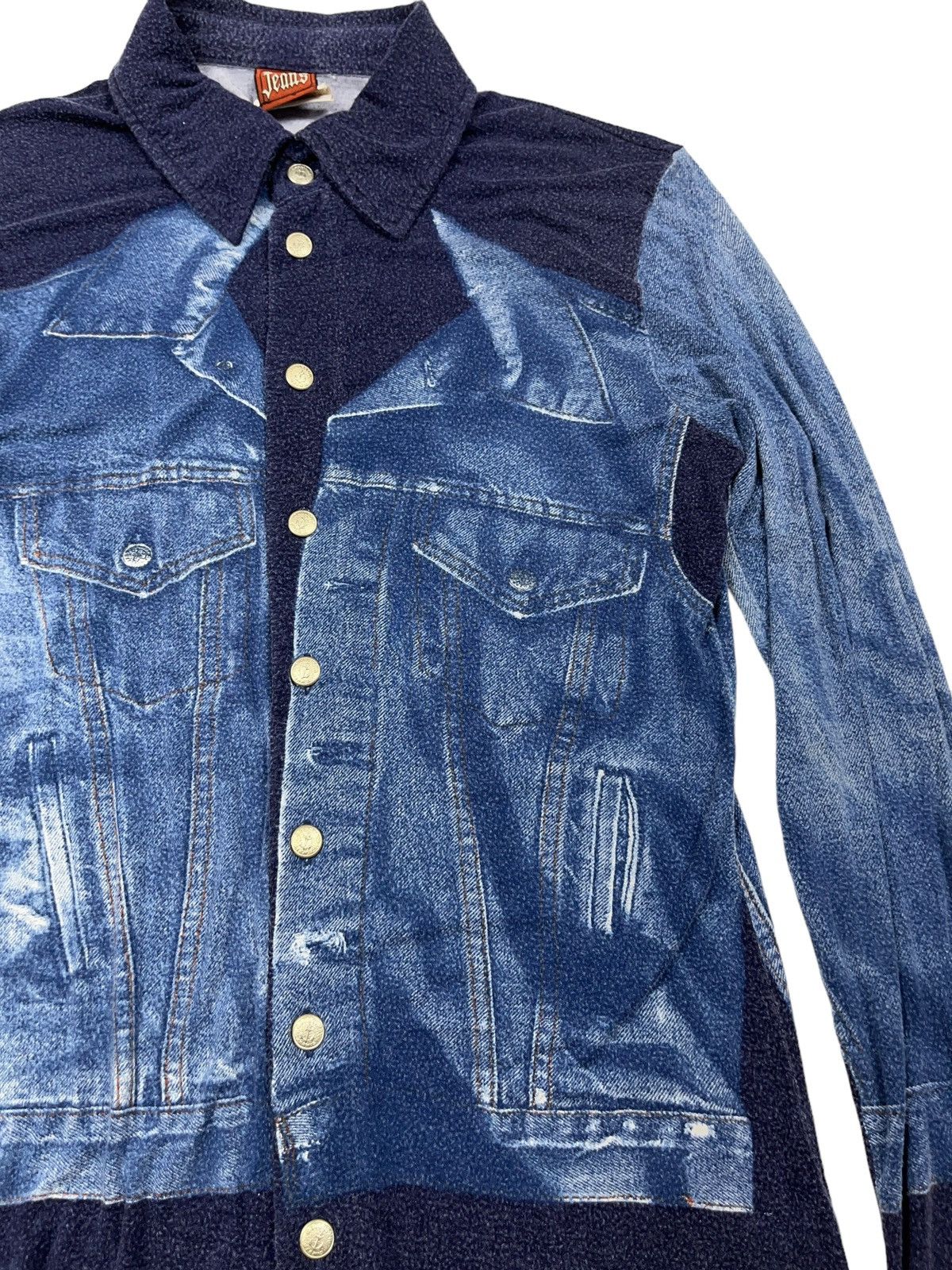 Jean Paul Gaultier Jean Paul Gaultier SS97 Trompe Button Up Shirt Denim Print Size M / US 6-8 / IT 42-44 - 4 Thumbnail