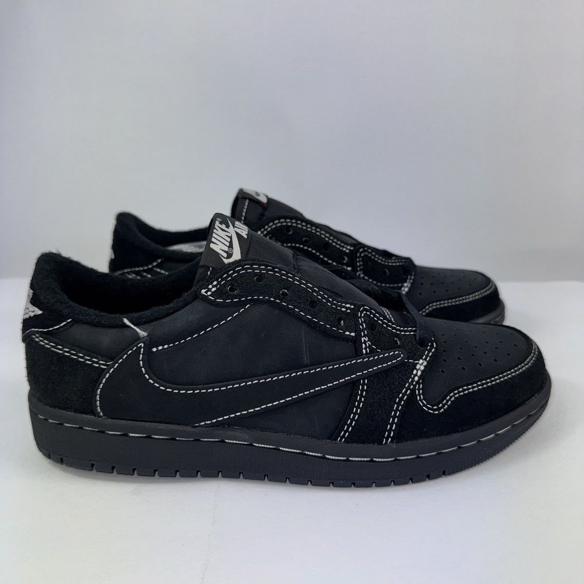 Jordan Brand × Travis Scott JORDAN 1 RETRO LOW TRAVIS SCOTT BLACK PHANTOM SNEAKERS Size US 5.5 / EU 38 - 1 Thumbnail