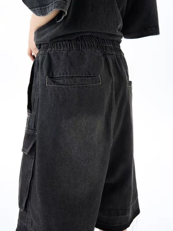 VIBE Vintage High Street Hip Hop Wide Leg Denim Shorts Size US 32 / EU 48 - 5 Thumbnail