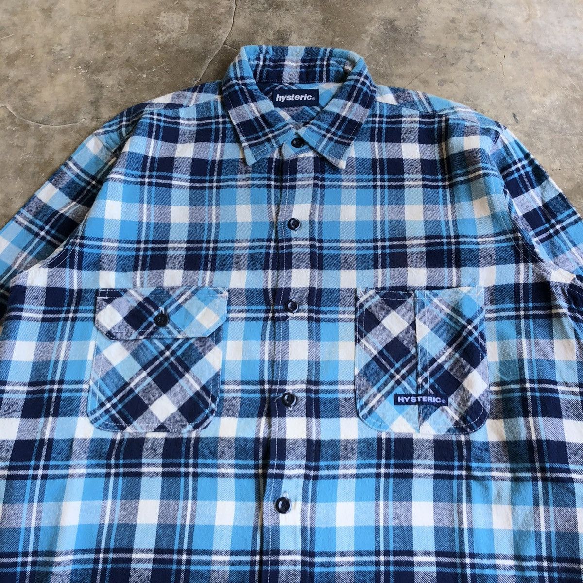 Hysteric Glamour Vintage Hysteric Glamour Veterano Flanel Plaid Shirt Blue Size US L / EU 52-54 / 3 - 3 Thumbnail