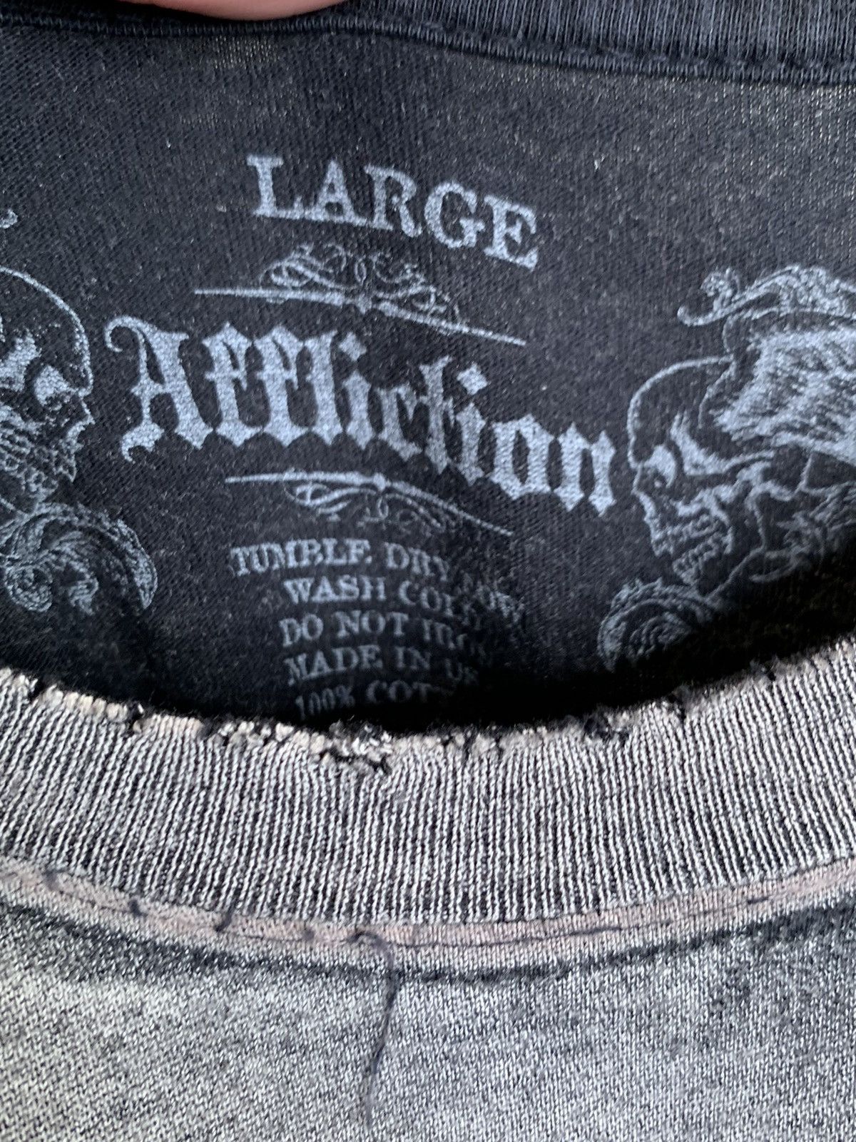 Affliction × Vintage *RARE* Vintage Affliction USA-Made Distressed Faded T-Shirt Size US L / EU 52-54 / 3 - 10 Thumbnail