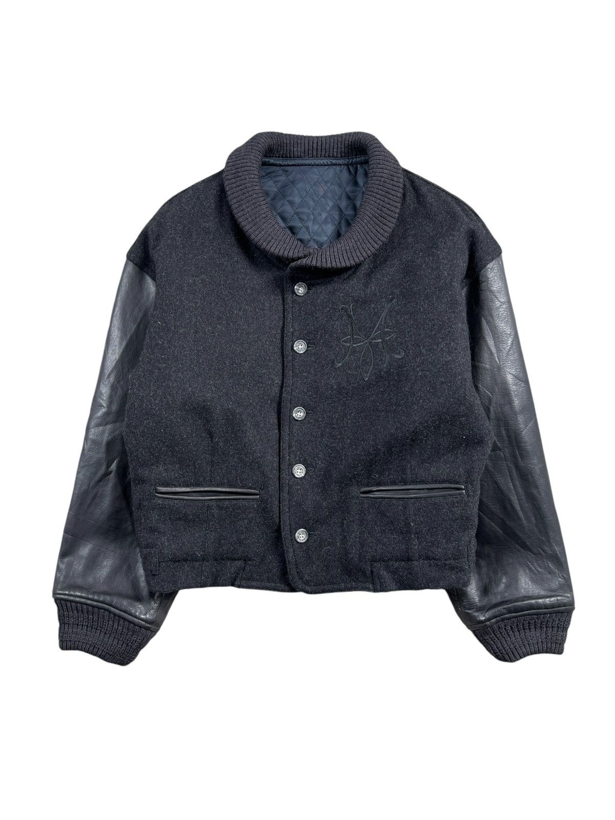 Japanese Brand × PPFM × Vintage 1990 Manic by PPFM Heavy Wool Leather Cropped Bomber Size US M / EU 48-50 / 2 - 9 Thumbnail