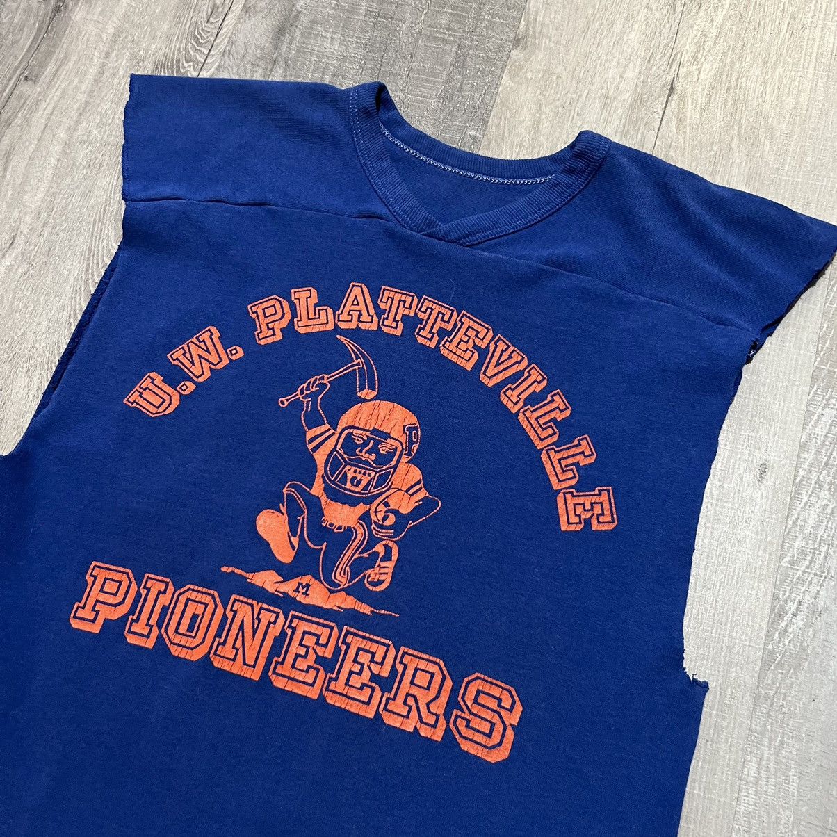 Russell Athletic × Vintage VTG 70s University Of Wisconsin Platteville Pioneers Jersey Size US M / EU 48-50 / 2 - 2 Thumbnail