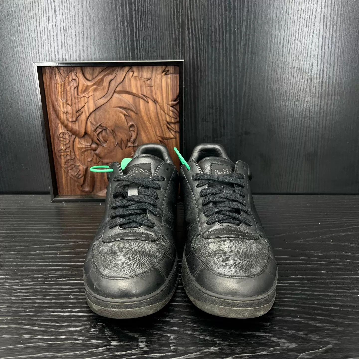 Louis Vuitton LV Rivoli Black Monogram US7 Shoes (Original Box, Like New) Size US 8 / EU 41 - 3 Thumbnail