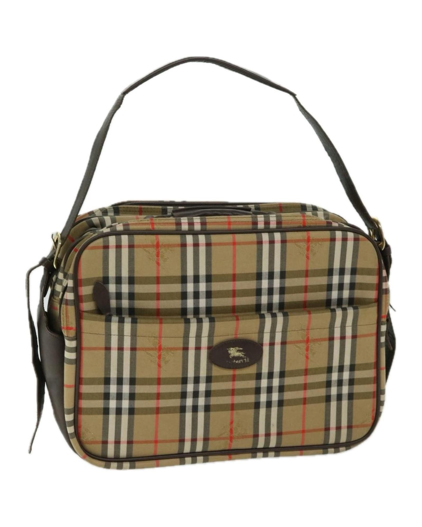 image of Burberry Beige Canvas Shoulder Bag, Women's