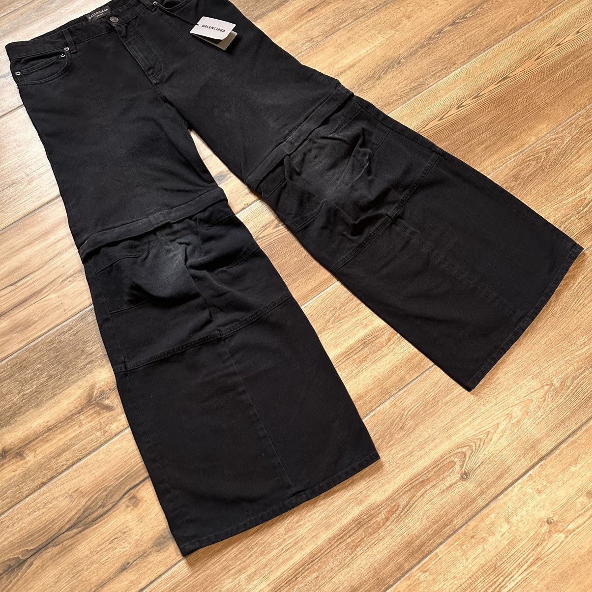 Balenciaga [M] 1550$ Black flared double knee jeans Size US 31 - 3 Thumbnail