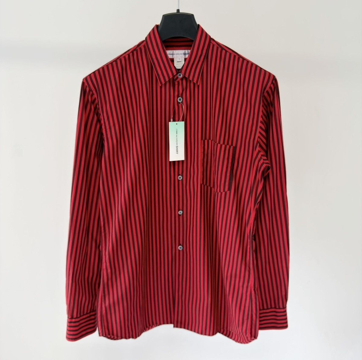 Comme des Garcons Over Dyed Red/Black Striped Shirt Size US S / EU 44-46 / 1 - 1 Thumbnail
