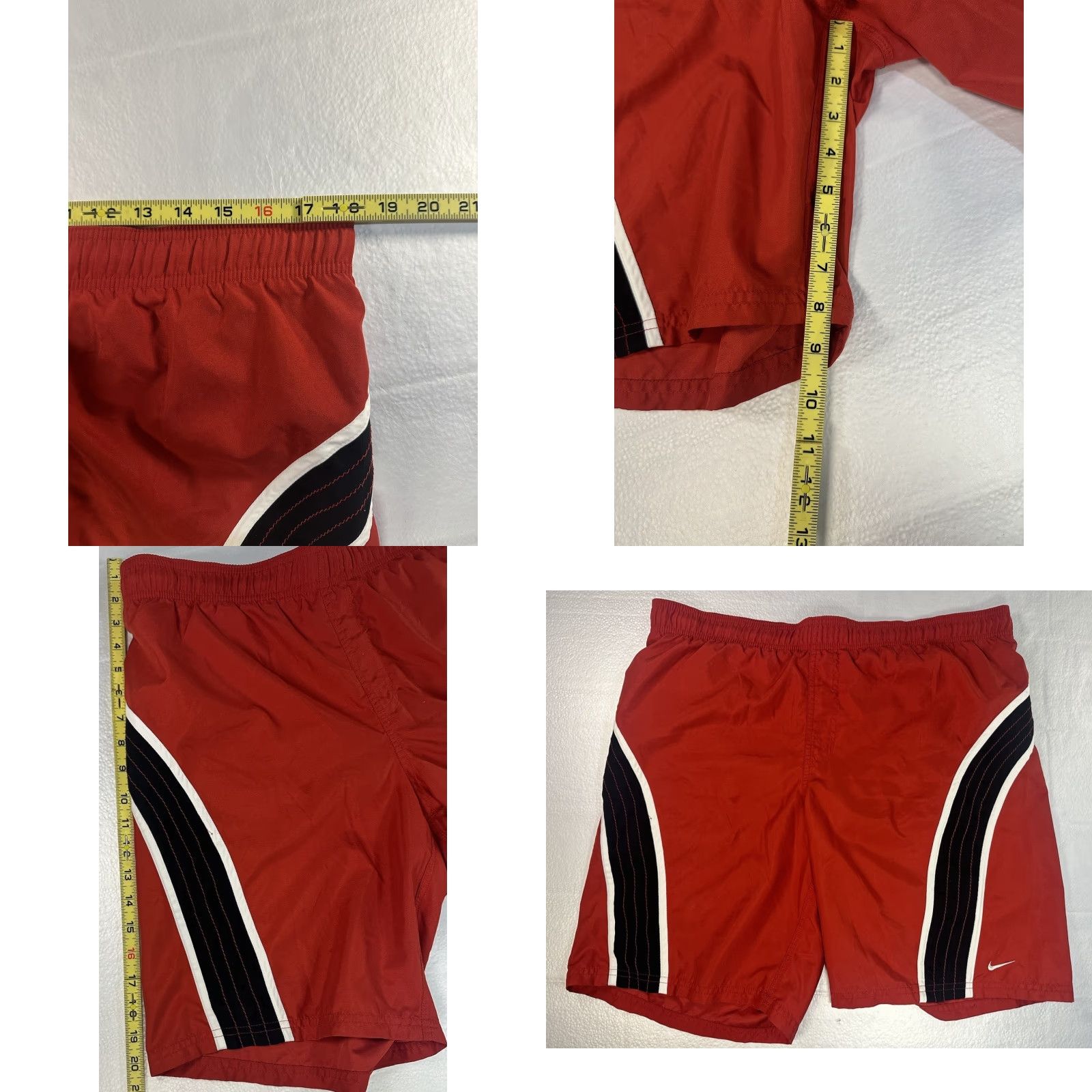 Nike Nike Red Black Men's Swim Trunks Size L Pockets - Vintage Nike Swim Shorts Size US 33 - 8 Thumbnail