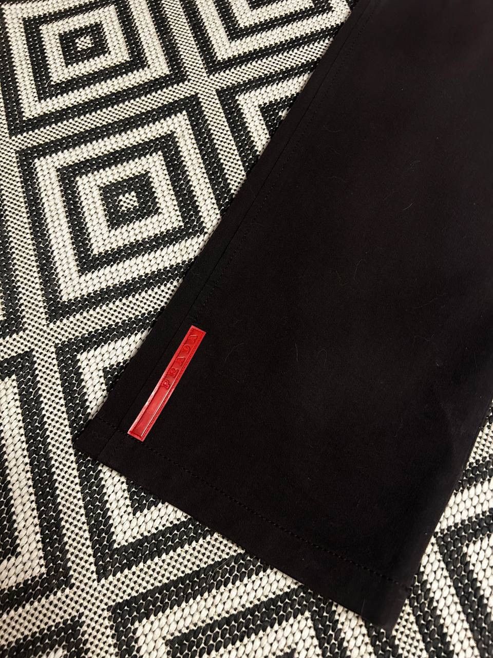 Prada Technical Red Tab Trousers nylon pants black w32