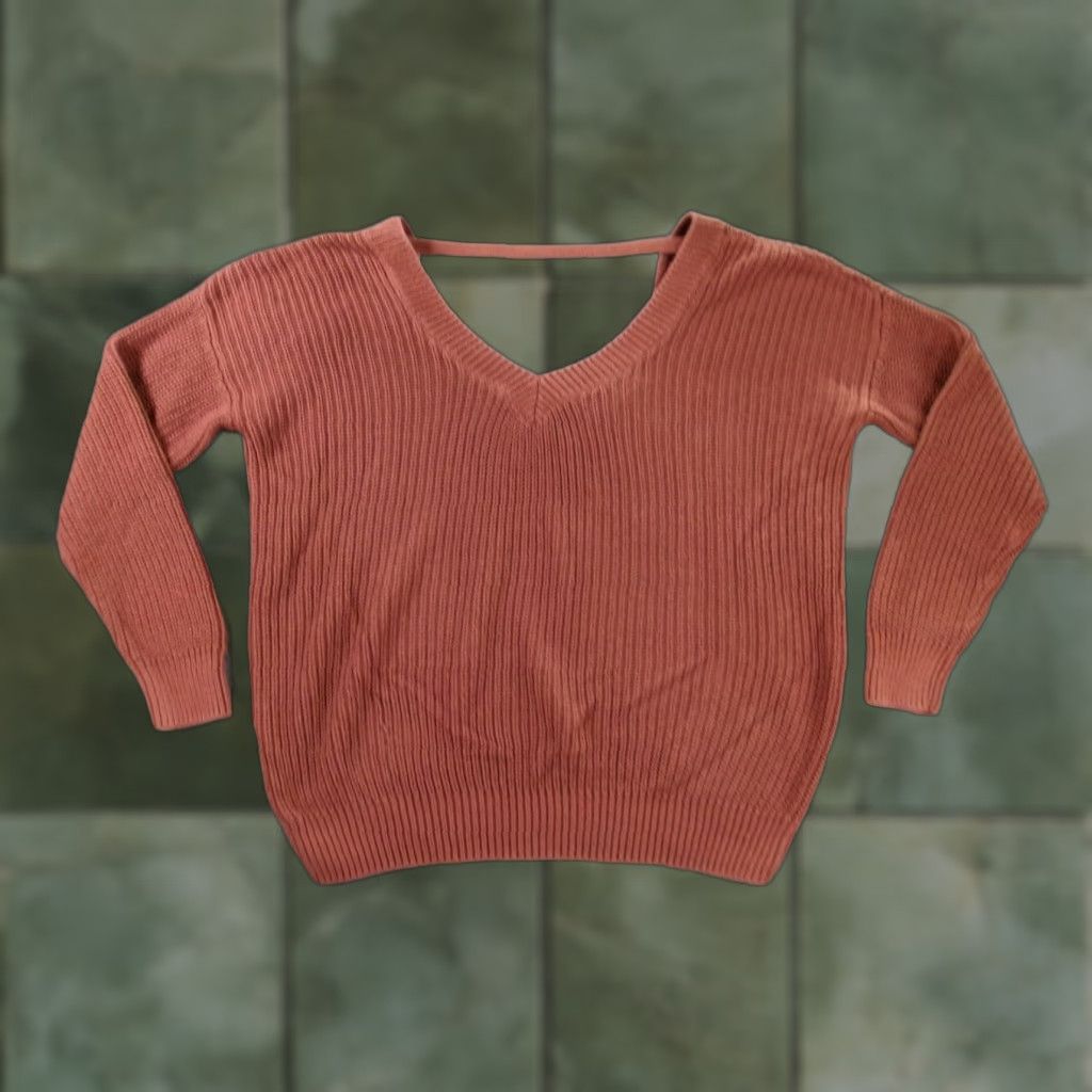 Forever 21 FOREVER 21 Sweater Women Small Brown V-Neck Cozy Pullover Knit Long Sleeve Casual Preppy Size S / US 4 / IT 40 - 1 Thumbnail