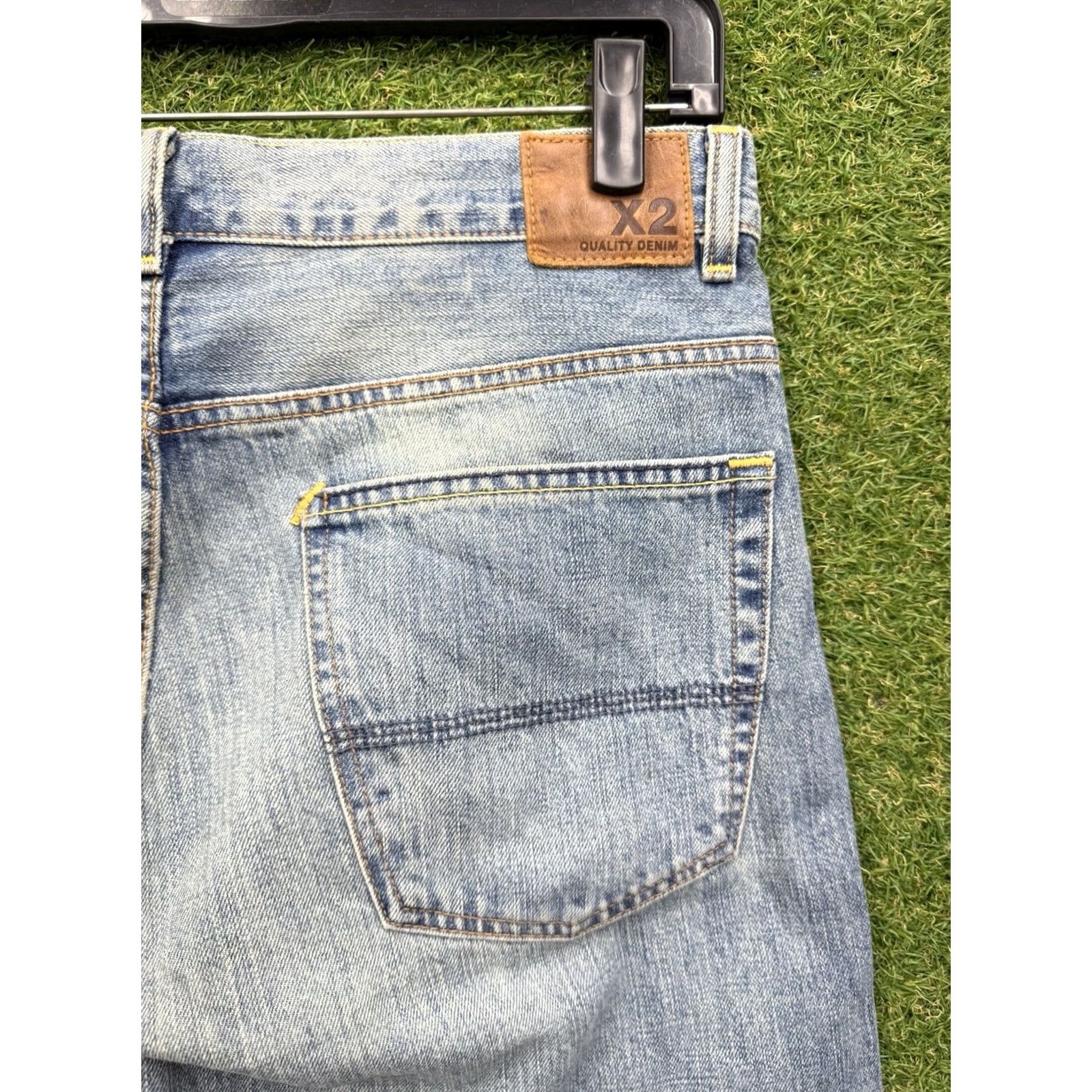 Denime X2 M22 Classic Jeans Mens 32x32 Blue Bootcut Denim 90s Grunge Retro Casual Blue Mens Jeans Size US 32 / EU 48 - 3 Thumbnail