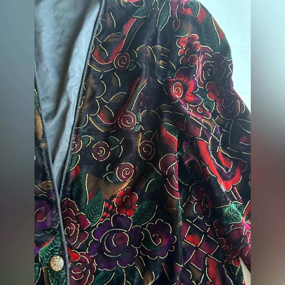 Alien Workshop Vintage Alia Floral Velvet Jacket Size XXL / US 16-18 / IT 52-54 - 3 Thumbnail