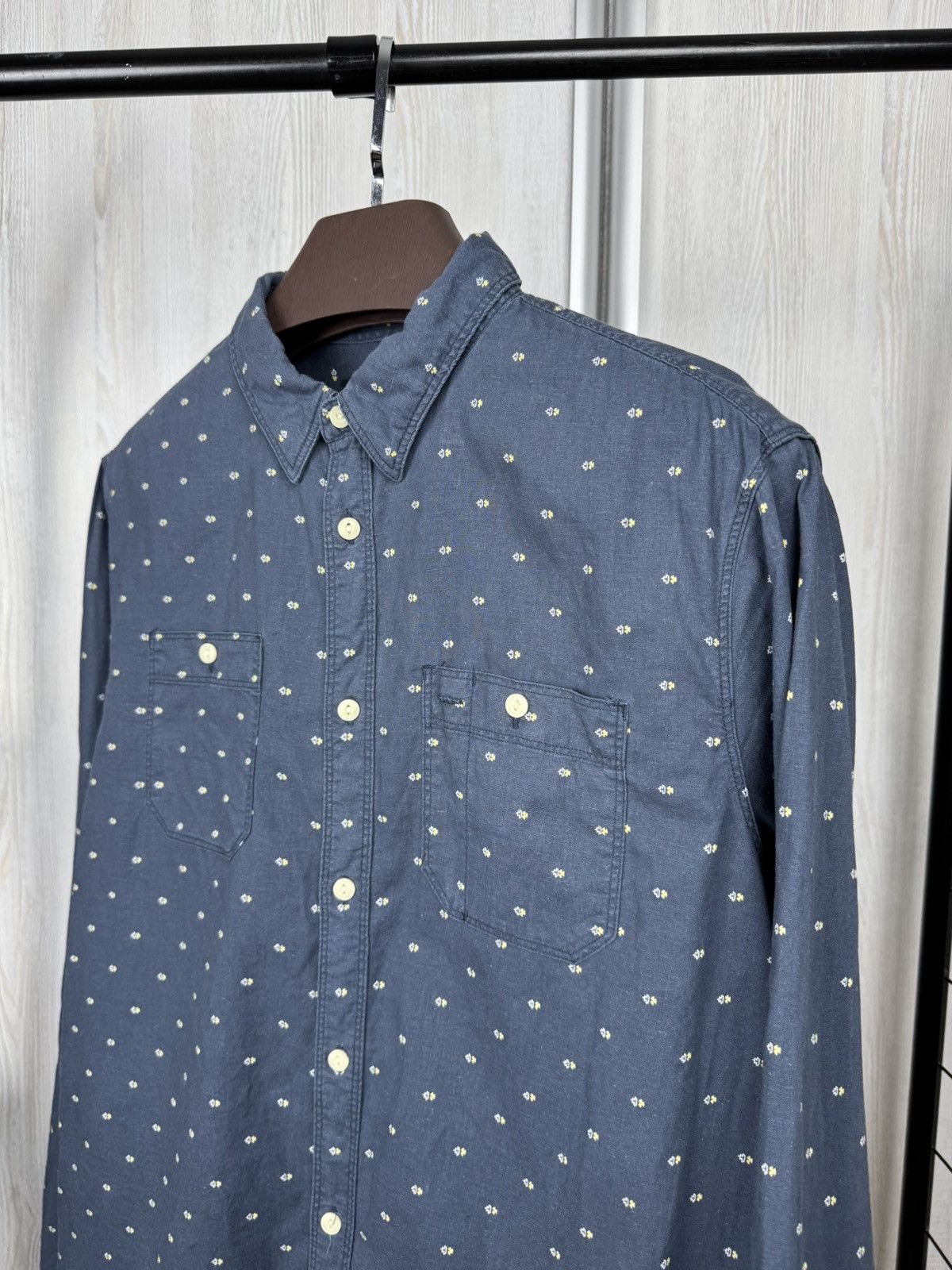 Allsaints Allsaints Casual Shirt Blue Alnico Long Sleeve Linen Cotton Size US L / EU 52-54 / 3 - 5 Thumbnail