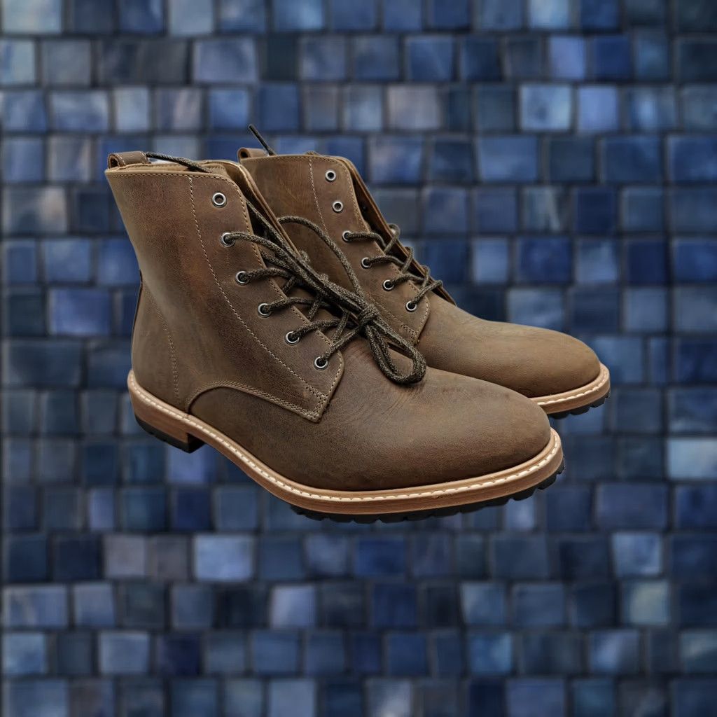 Nisolo Nisolo Boots Mens Size 8 Brown Leather Martin All-Weather Ankle Combat Lug Sole Shoes Size US 8 / EU 41 - 1 Thumbnail