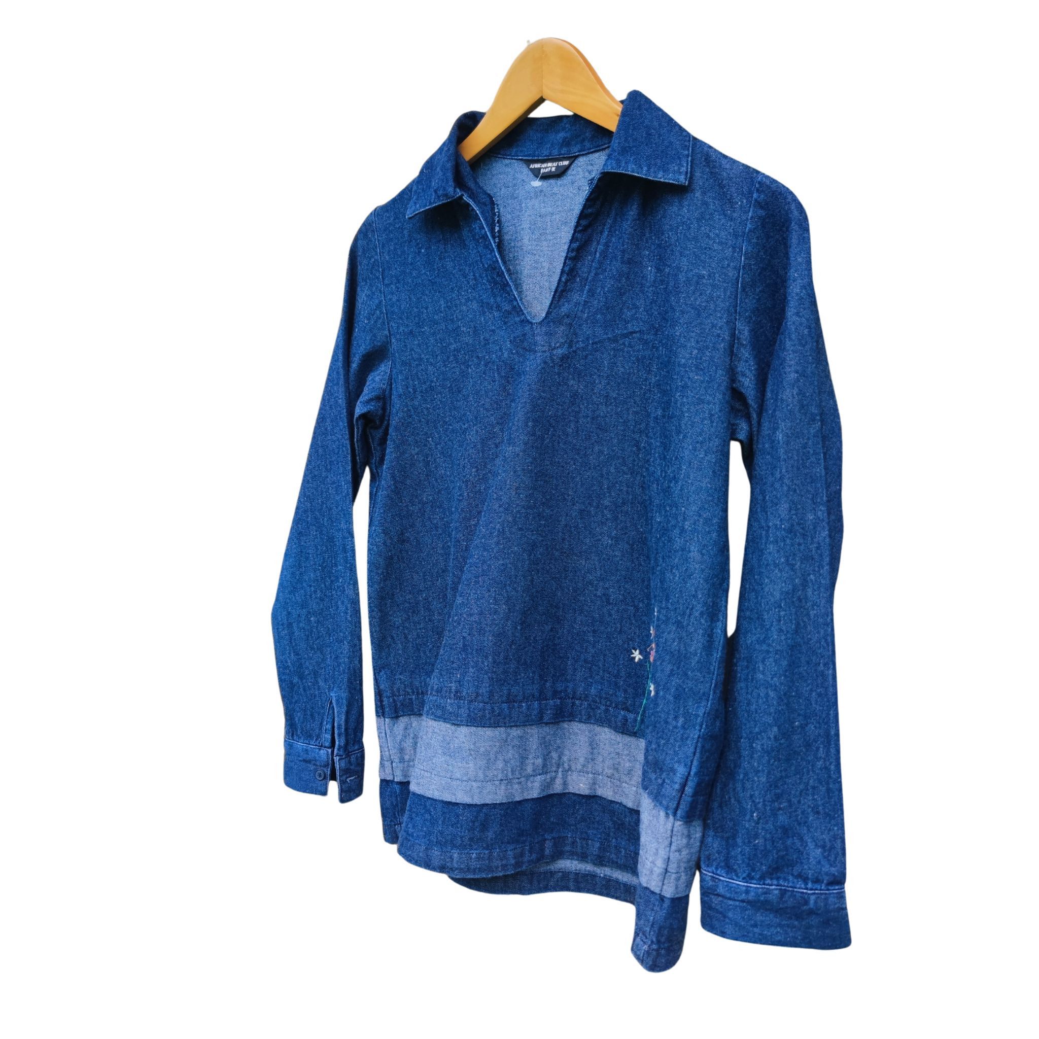 Designer × Japanese Brand African Beat Club Part II Denim Pop Over Shirt Size M / US 6-8 / IT 42-44 - 5 Thumbnail