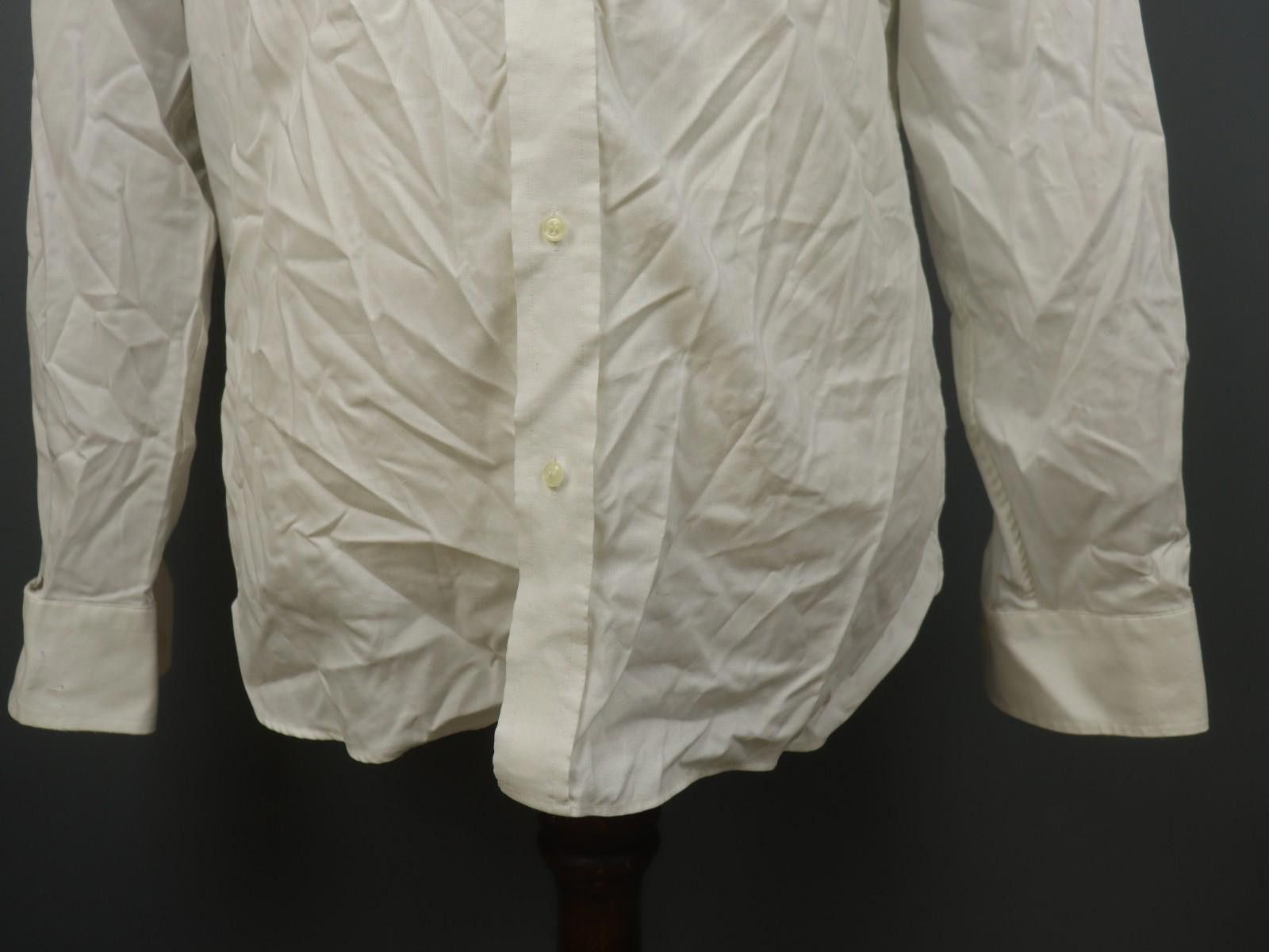 Designer Boggi Milano White Cotton Collared Formal Shirt Size 42 Size US M / EU 48-50 / 2 - 3 Thumbnail
