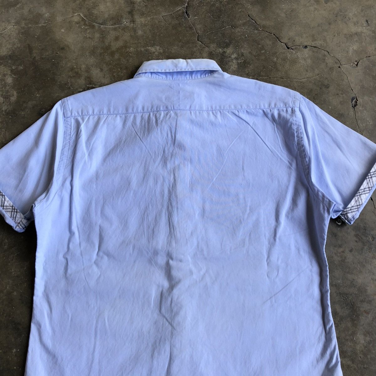 Burberry Vintage Burberry Black Label Pocket Logo Shirt Blue Luxury Size US M / EU 48-50 / 2 - 13 Thumbnail