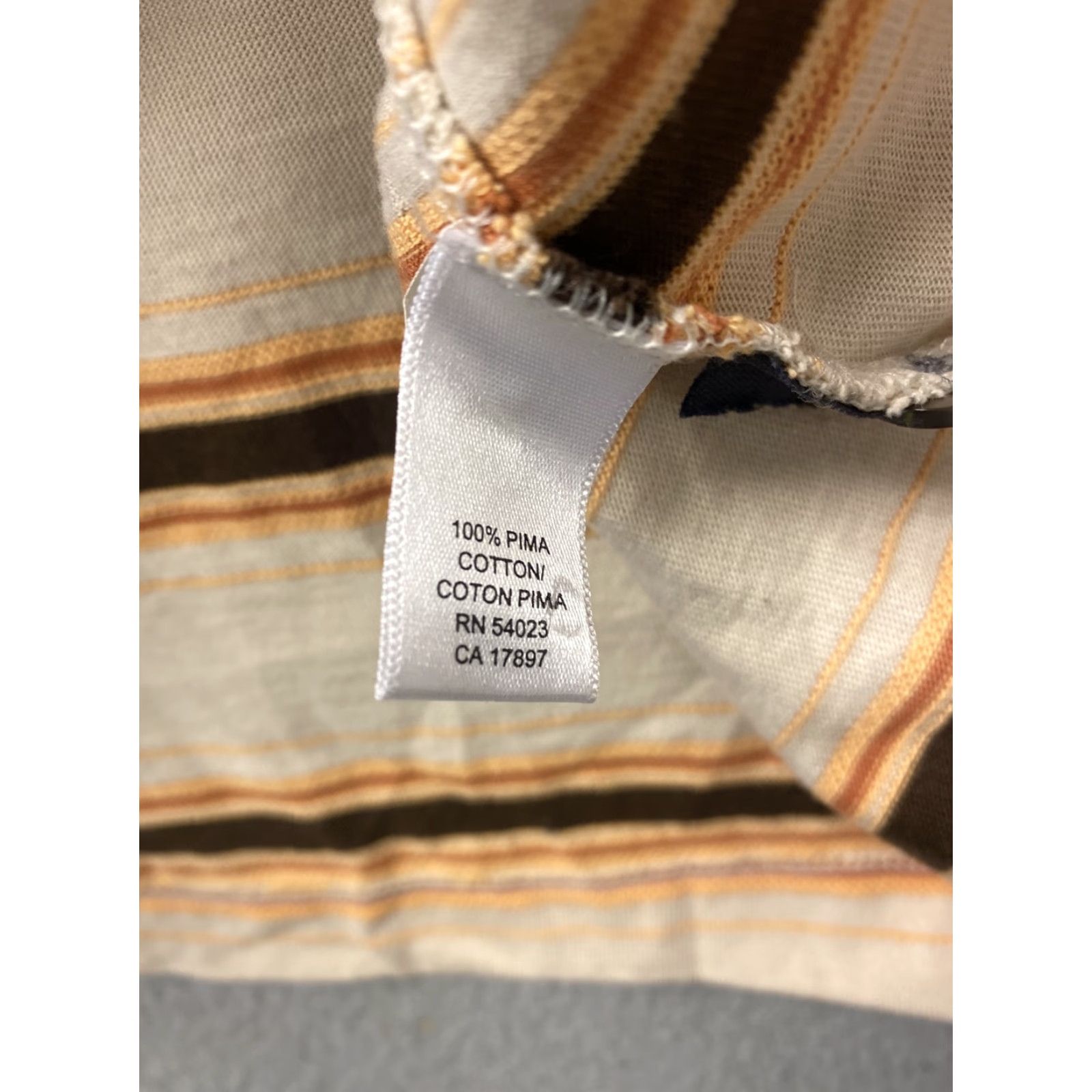Banana Republic Banana Republic Shirt Mens M Tan Striped Polo Raised Stitching Preppy/101-14 Size US M / EU 48-50 / 2 - 6 Thumbnail