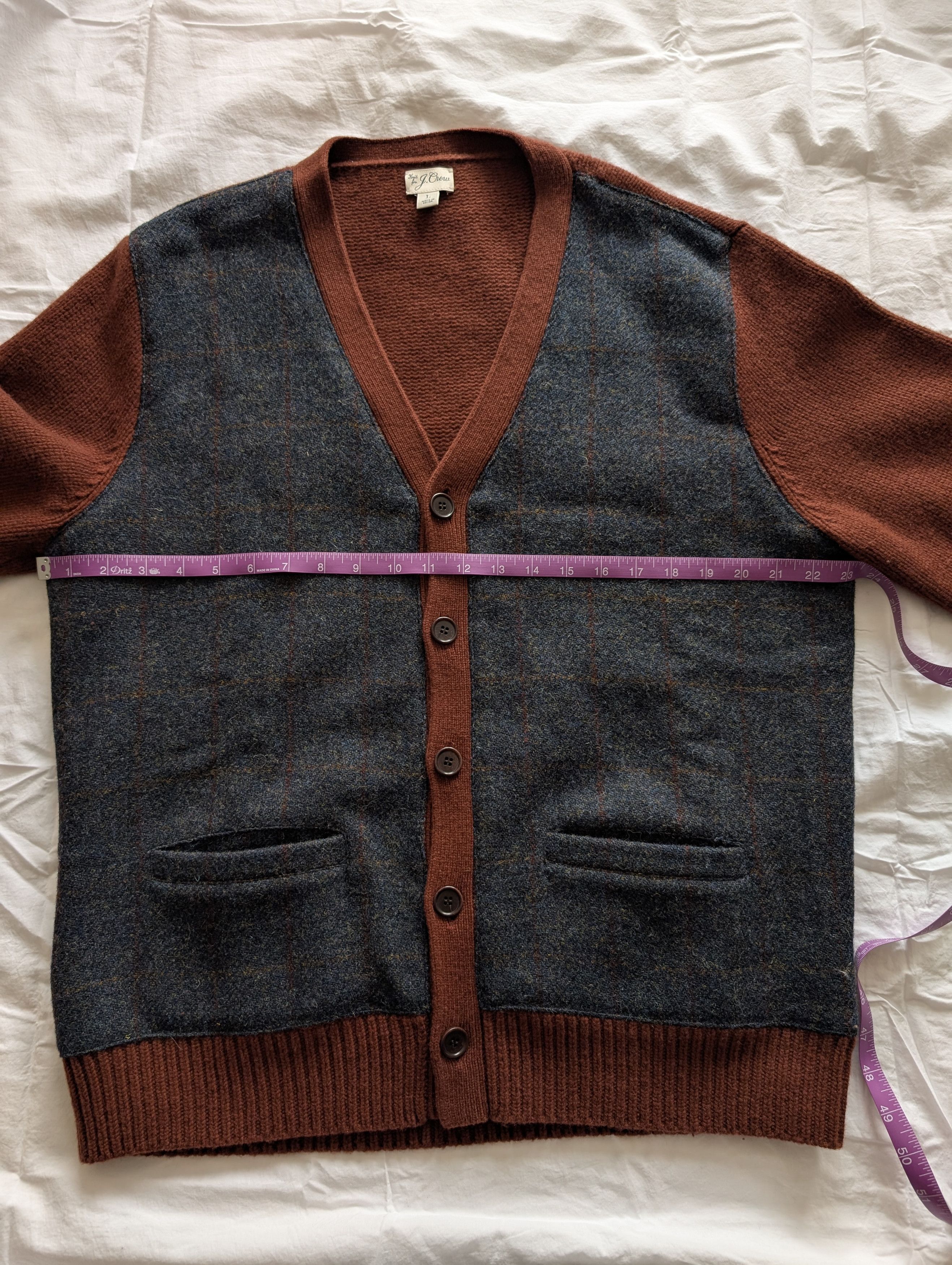 J.Crew J. CREW Wool V-neck Cardigan Sweater in Harris Tweed Size US L / EU 52-54 / 3 - 4 Thumbnail