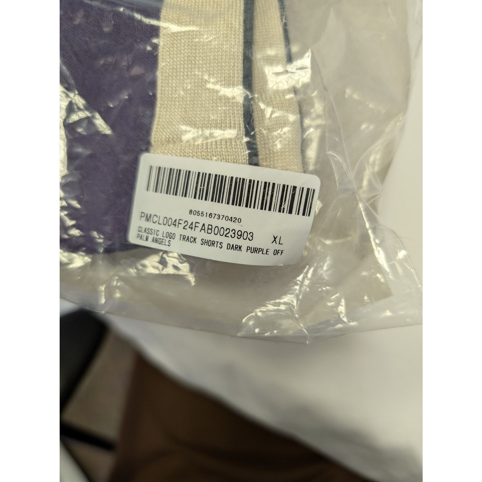Palm Angels o1rshd1 Classic Logo Track Shorts in Dark Purple / Off-White Size US 36 / EU 52 - 21 Thumbnail