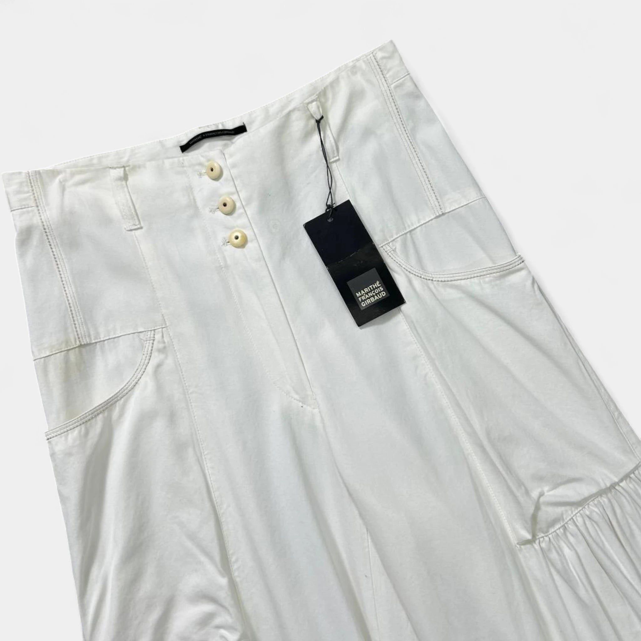 Marithe + Francois Girbaud Marithé + François Girbaud White Flare Pants Size US 32 / EU 48 - 3 Thumbnail