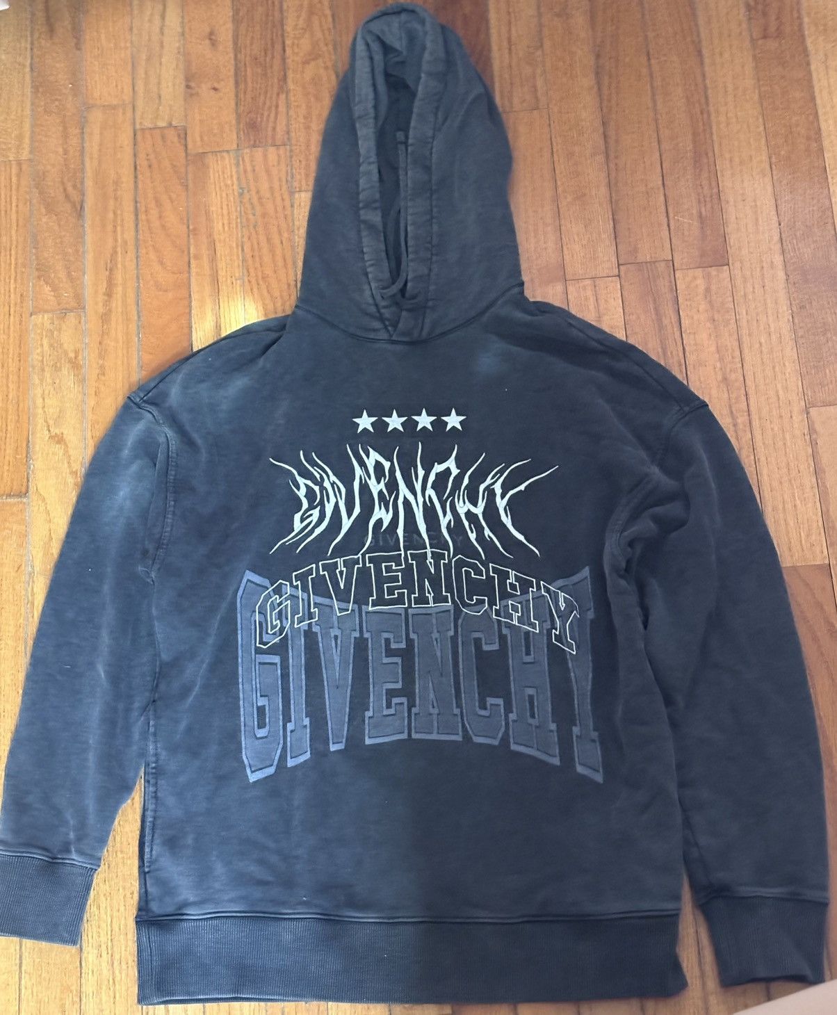 Givenchy Washed Black Hoodie Size M