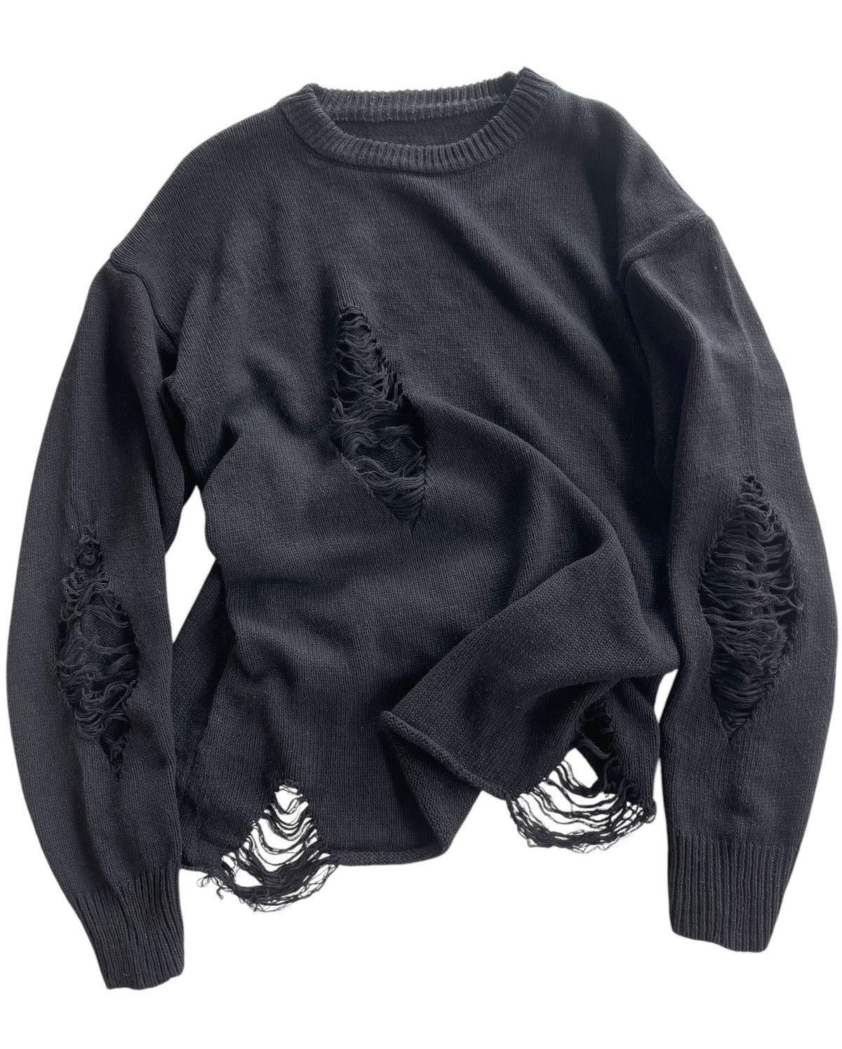 Vintage Vintage Distressed Knit Sweater Size US L / EU 52-54 / 3 - 1 Thumbnail