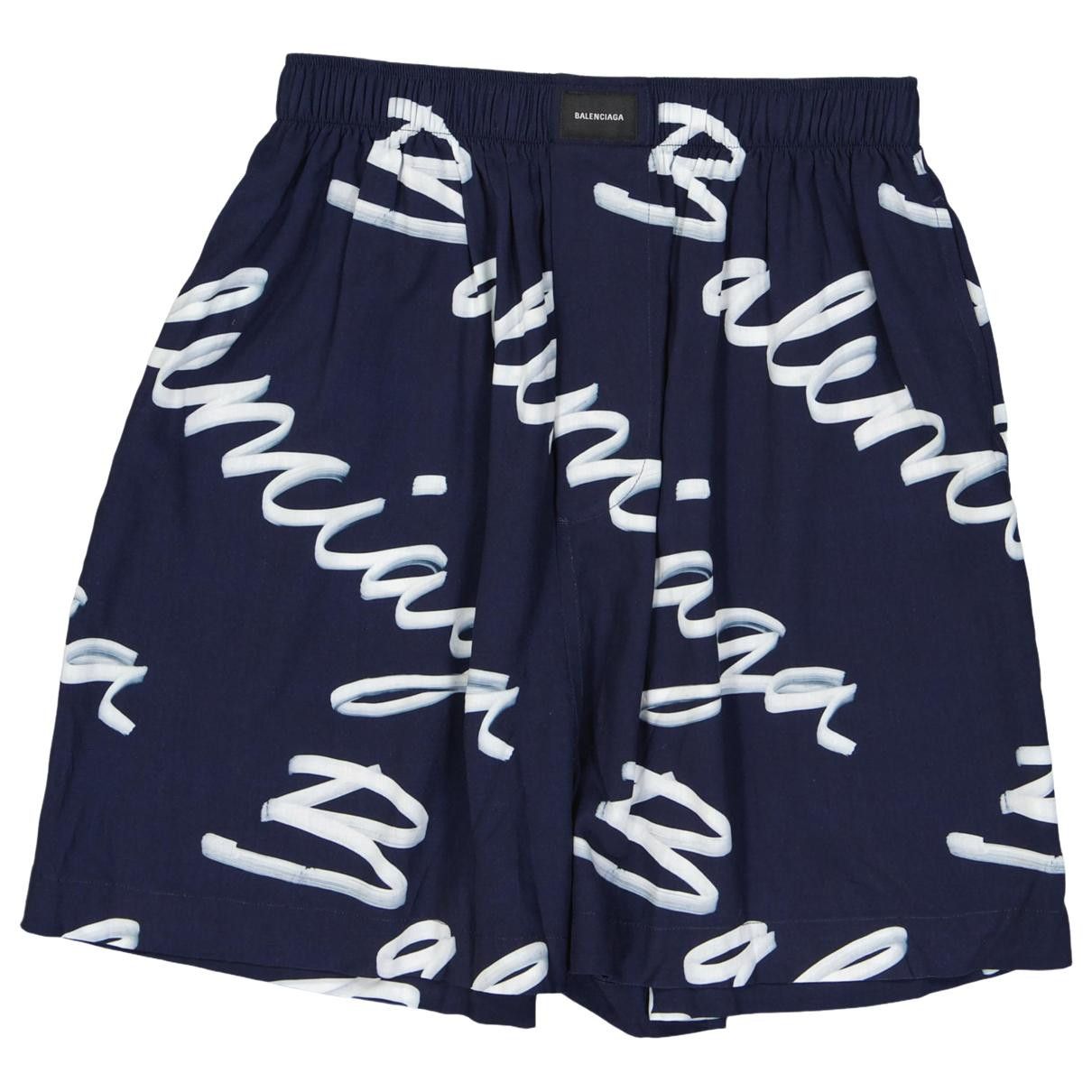 Balenciaga o1w1db10226 Scribble Pyjama Shorts in Navy Size US 34 / EU 50 - 1 Preview