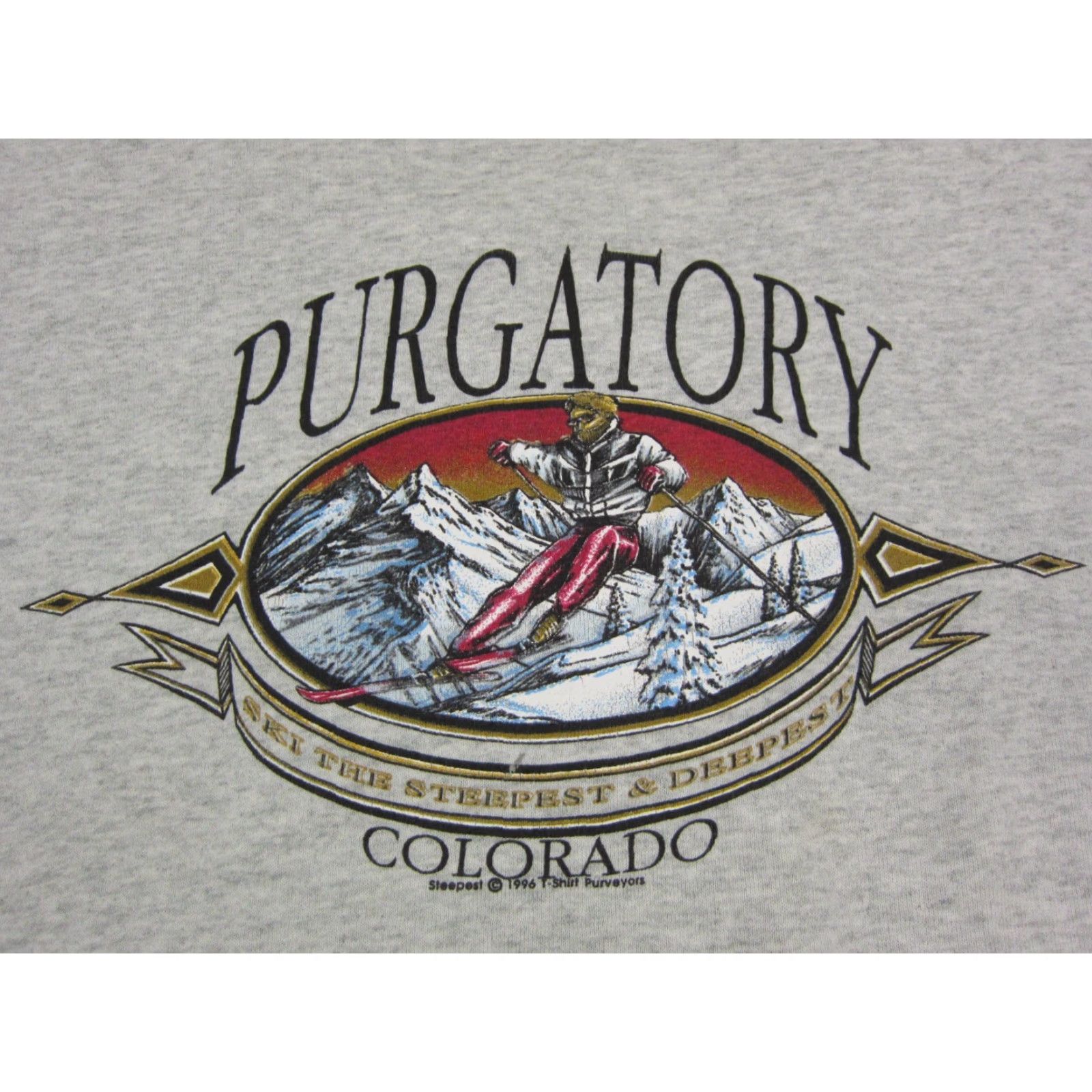 Fruit Of The Loom VINTAGE Fruit of the Loom Sweatshirt Mens 2XL Gray 90s Skiing Logo Pullover Crew Neck Casual/ Gym & Training Mens Size US XXL / EU 58 / 5 - 3 Thumbnail
