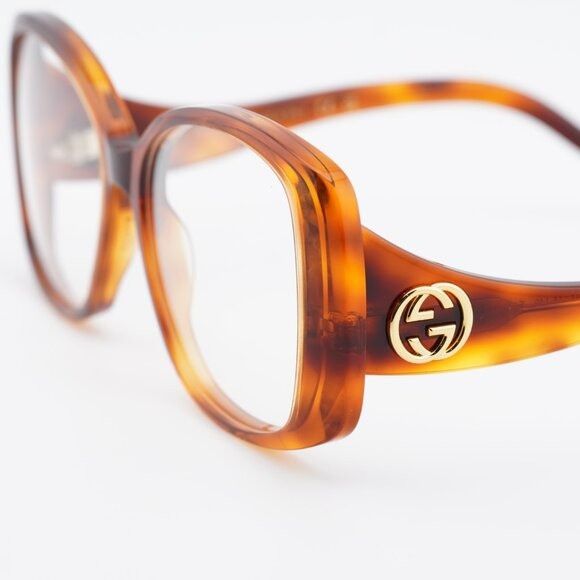 Gucci Gucci GG1236O 002 Eyeglasses Havana 55mm Square Frame Size ONE SIZE - 9 Thumbnail
