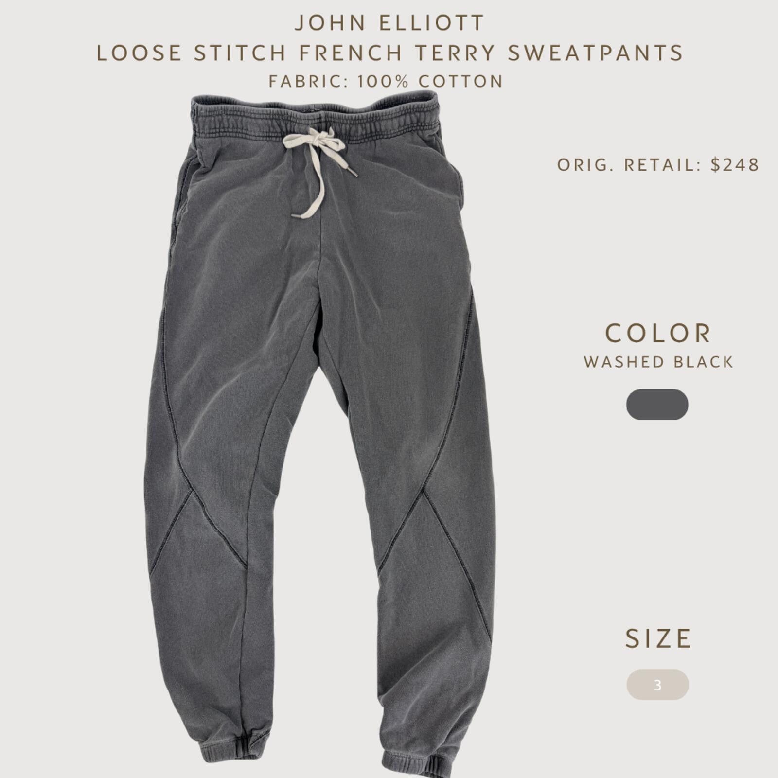 John Elliott John Elliott Loose Stitch French Terry Sweatpants 3 Size US 34 / EU 50 - 2 Thumbnail