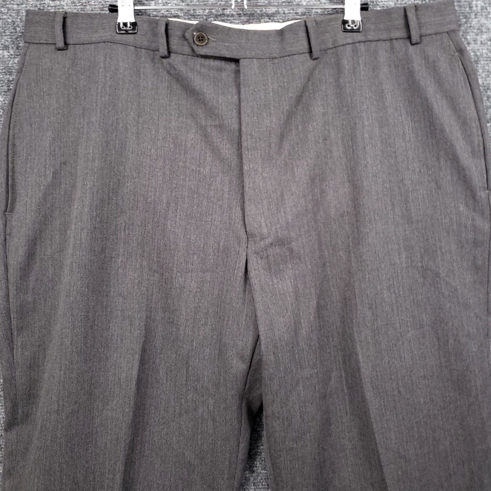 Brooks Brothers Brooks Brothers 346 Mens Dress Pants 40x30 Gray Flat Front Straight Wool Trouser Size US 40 / EU 56 - 4 Thumbnail