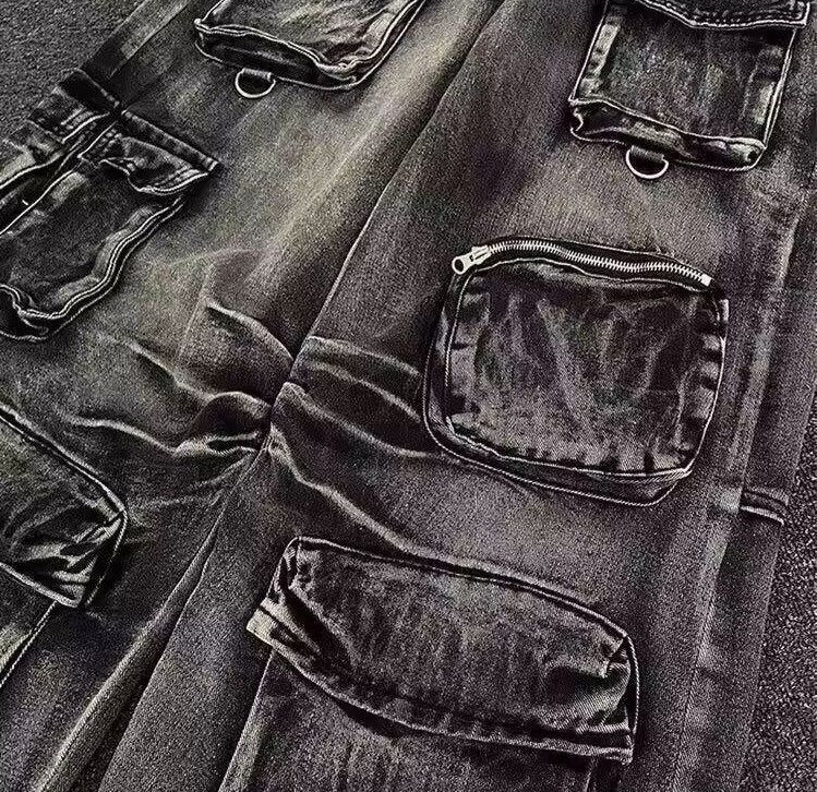 Japanese Brand × Jean Multi-pocket Bottom Belt Wide Leg Denim Jean Size US 32 / EU 48 - 6 Thumbnail