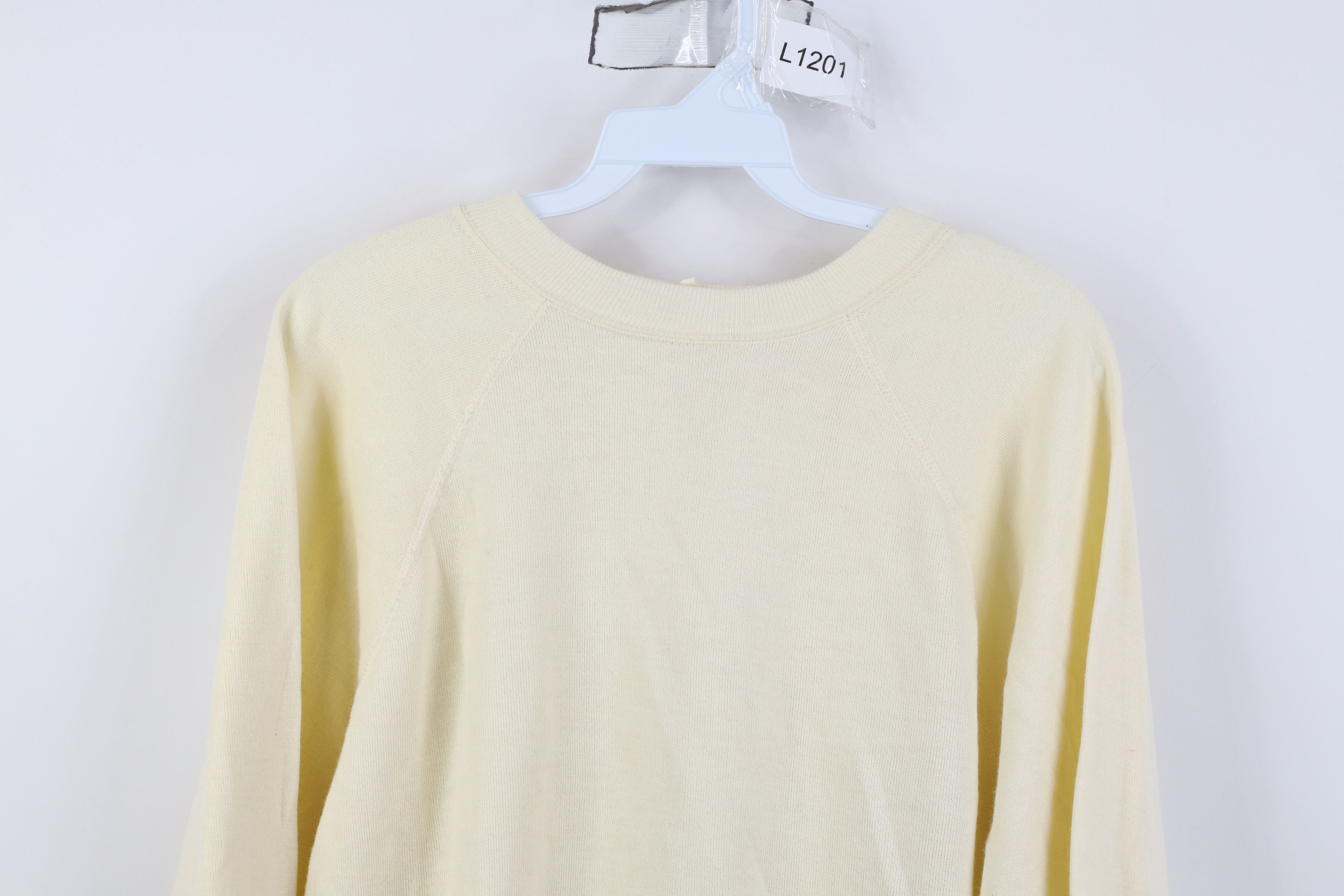 Vintage Vintage 70s Streetwear Crewneck Sweatshirt Pale Yellow USA Size US L / EU 52-54 / 3 - 2 Thumbnail