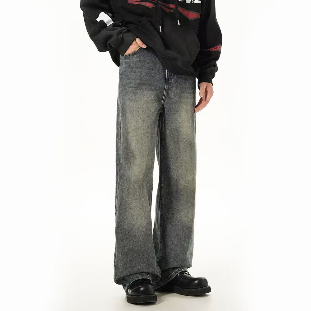 Japanese Brand × Jean Washed and distressed straight-leg baggy jeans Size US 30 / EU 46 - 1 Thumbnail