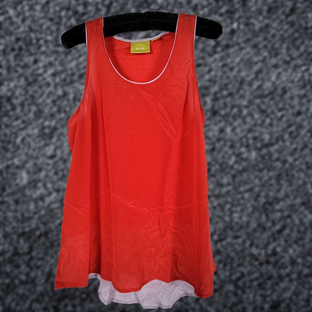 Vintage Maeve Womens Red Pink Sleeveless Silk Tank Top Size 8 Scoop Neck Shirt Adult Regular VINTAGE? No (already stated) Size M / US 6-8 / IT 42-44 - 1 Thumbnail