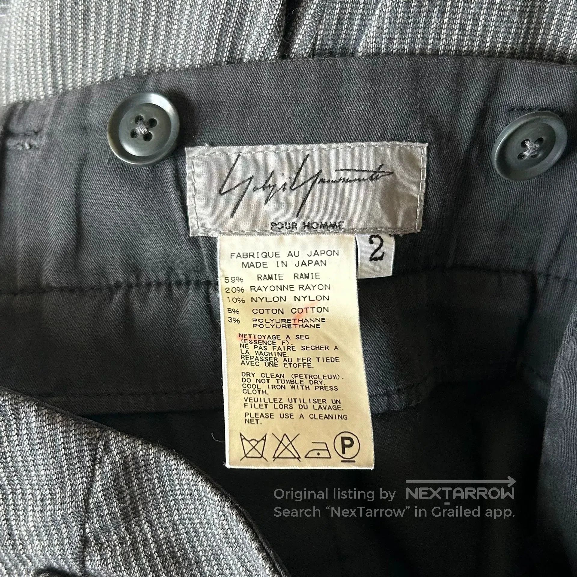 Yohji Yamamoto Yohji Yamamoto Gray Stripe Tailored Pants. Size US 42 / EU 58 - 6 Thumbnail