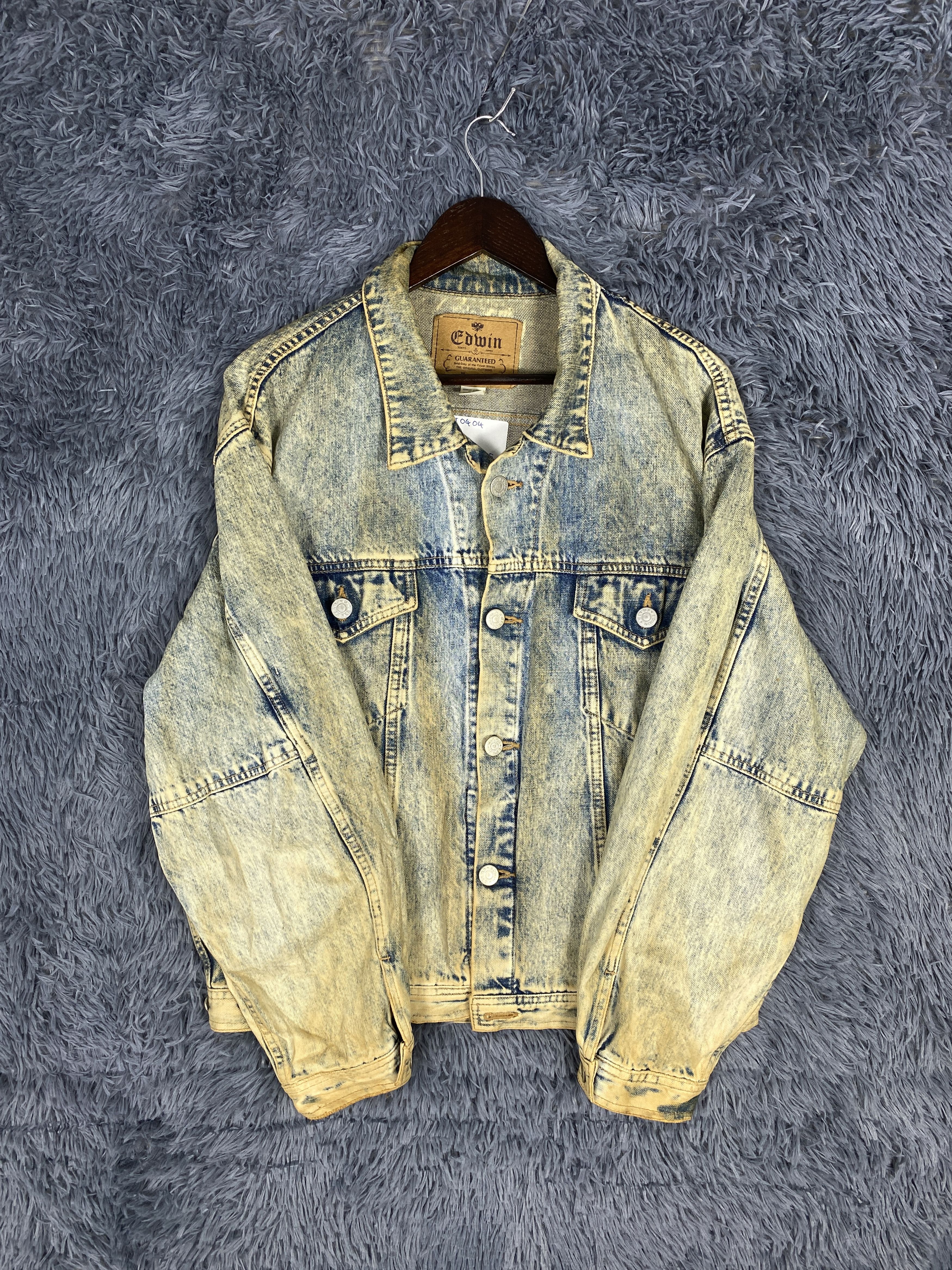 Edwin Vintage Edwin Acid Wash Denim Style Trucker Size US XL / EU 56 / 4 - 4 Thumbnail