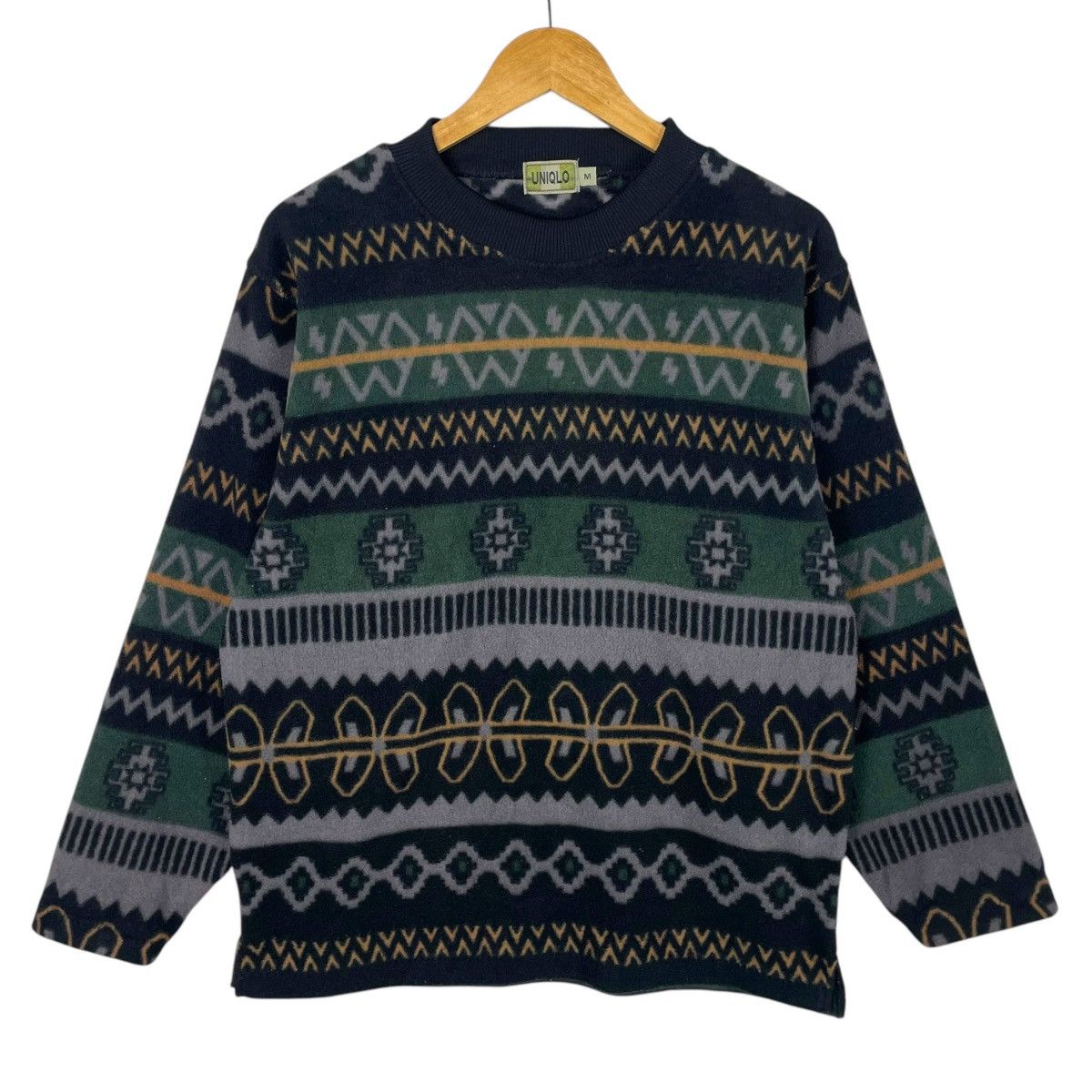 Uniqlo × Vintage 💥90s UNIQLO NATIVE DESIGN PULLOVER SWEATSHIRT Size US M / EU 48-50 / 2 - 1 Thumbnail