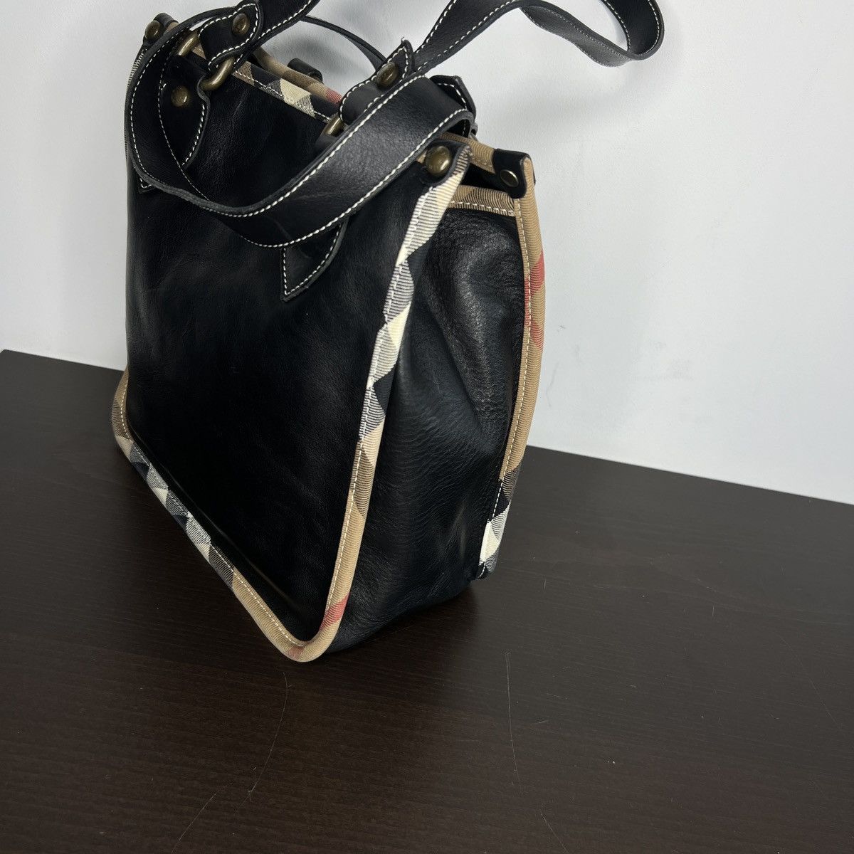 Burberry Burberry Shoulder Bag Black Genuine Leather Nova Check Rare Size ONE SIZE - 7 Thumbnail