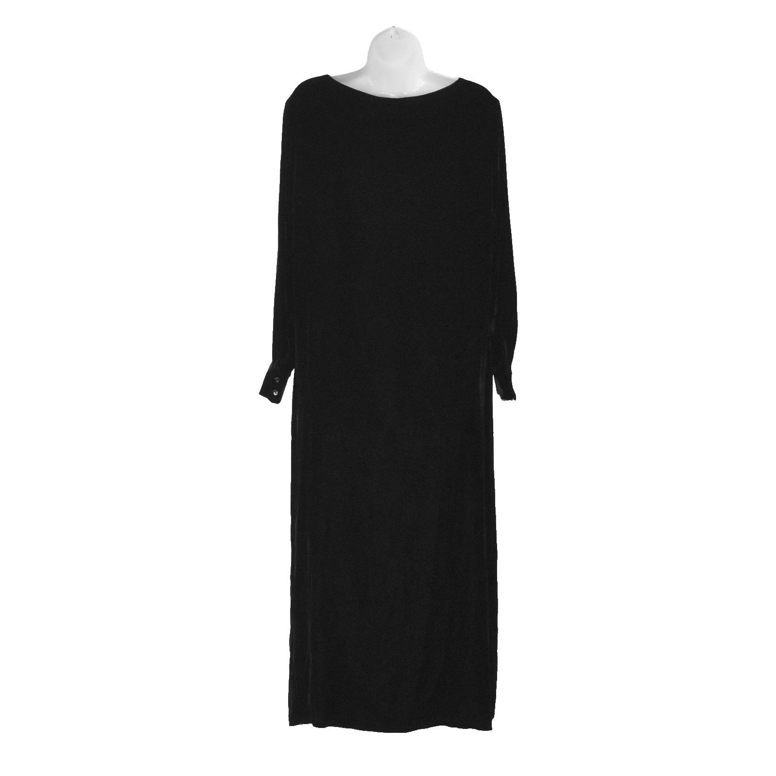 Eileen Fisher EILEEN FISHER Black Full Length Velvet Dress Size S $398 Size S / US 4 / IT 40 - 3 Thumbnail