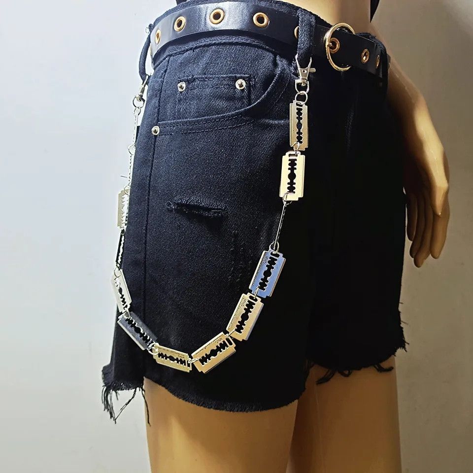 Japanese Brand × Vintage Y2K Razor Blade Hip Hop Jeans Chain Size 30 - 3 Thumbnail