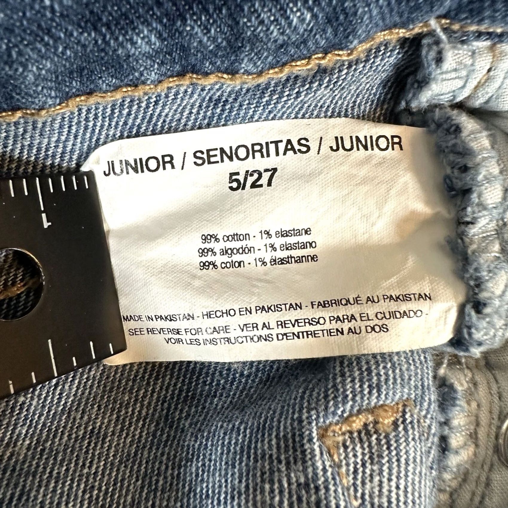 Vintage Black Daisy Jeans Women 5/27 Blue High Rise Straight Crop Denim EUC Jeans Size 27" / US 4 / IT 40 - 5 Thumbnail