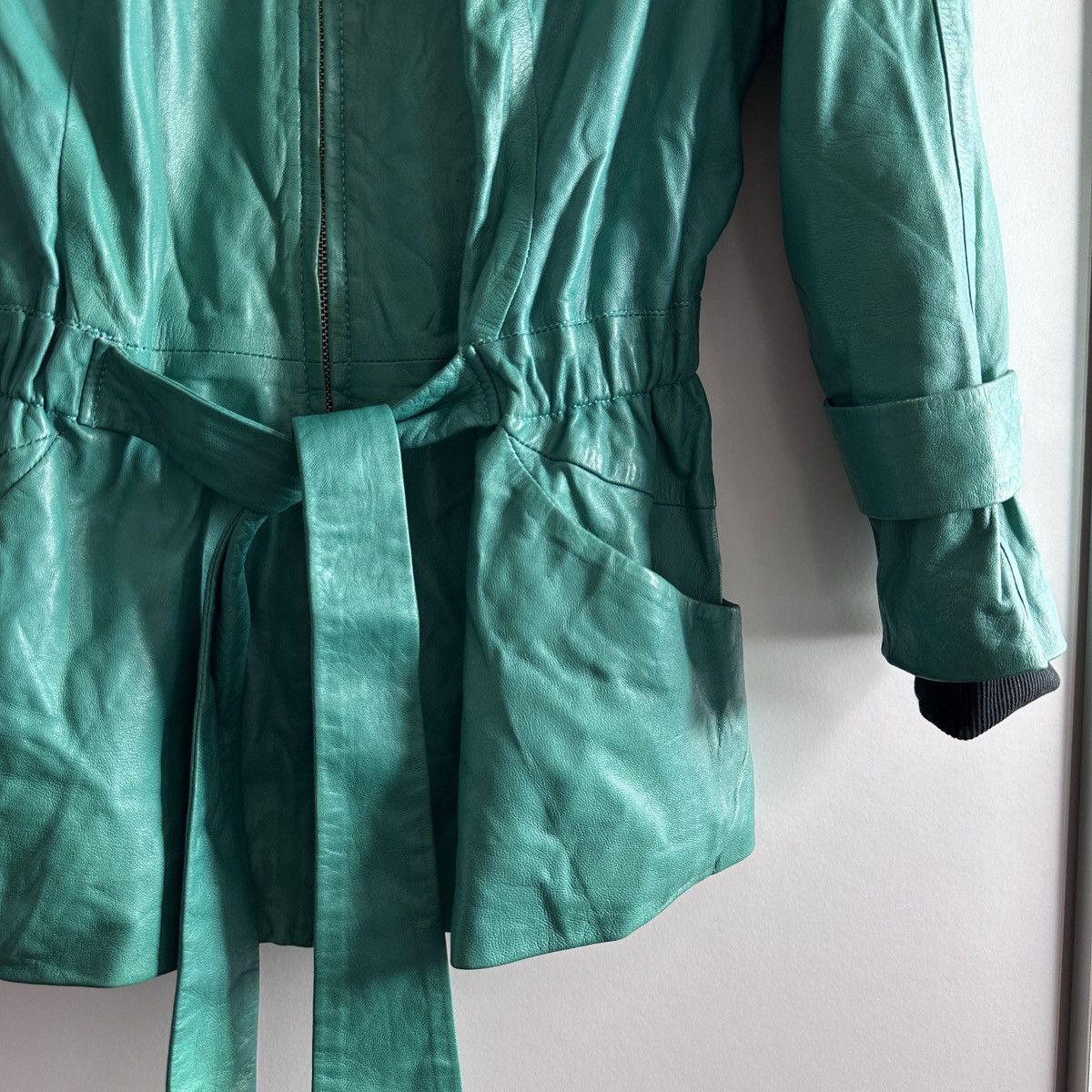 Other Vintage Giorgio Roti Green Leather Printed Silk Lining Size M / US 6-8 / IT 42-44 - 5 Thumbnail