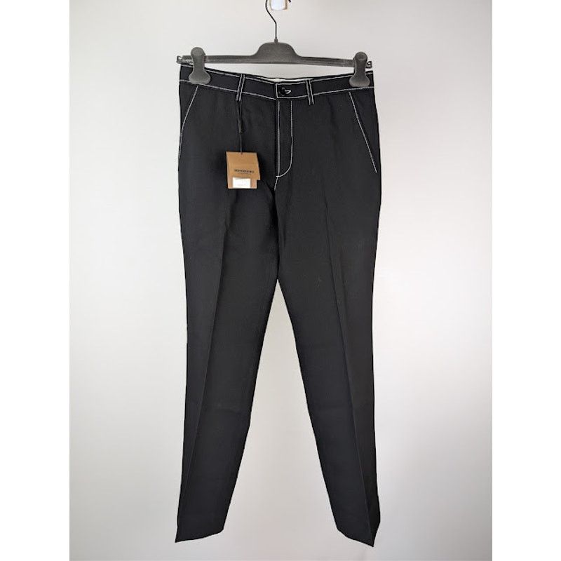 Burberry o1rshd1 Straight-Fit Tapered Tailored Trousers Pant in Black Size US 30 / EU 46 - 1 Thumbnail