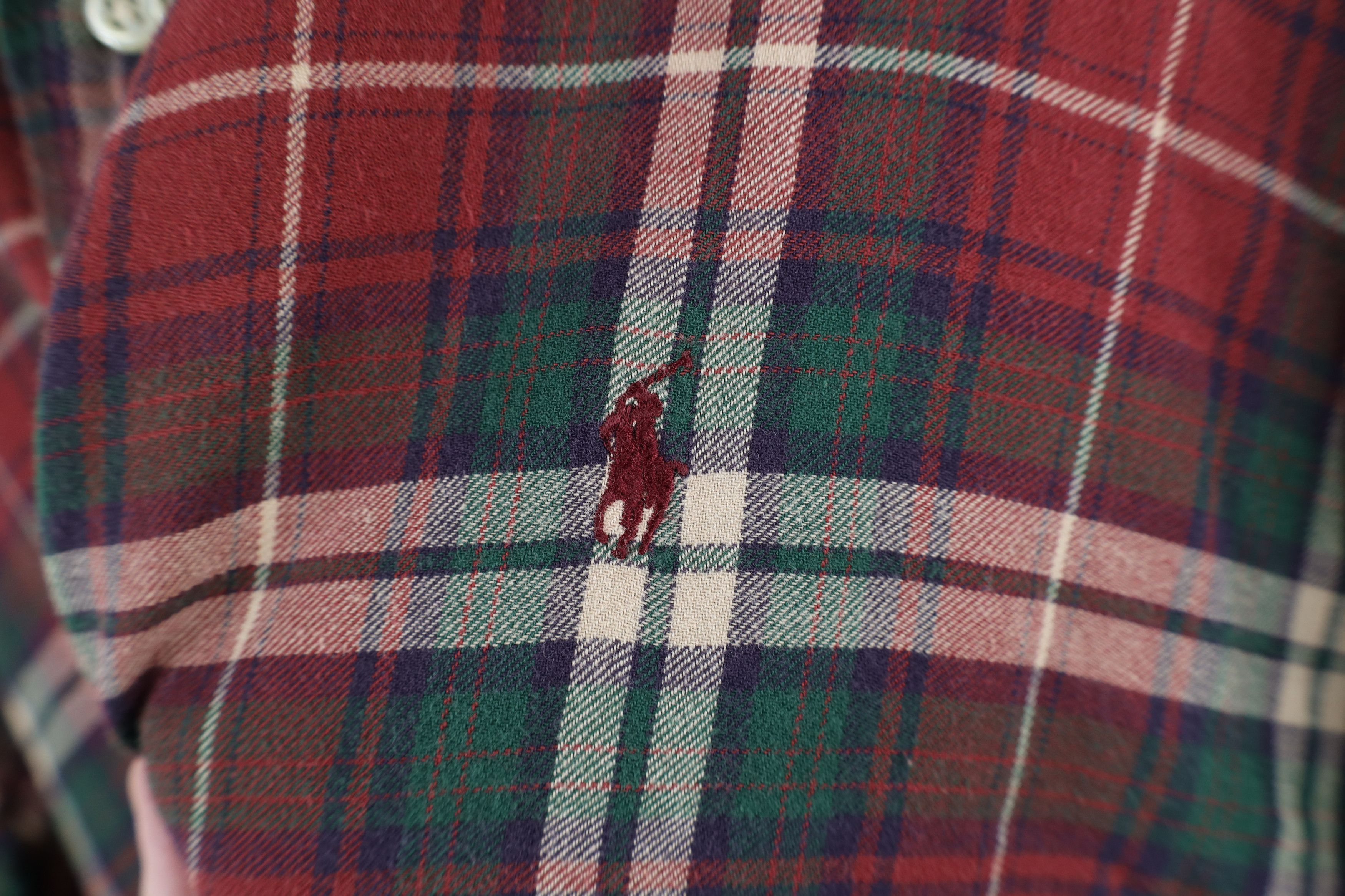 Ralph Lauren × Vintage Vintage 90s Ralph Lauren Flannel Button Down Shirt Plaid Size US L / EU 52-54 / 3 - 4 Thumbnail