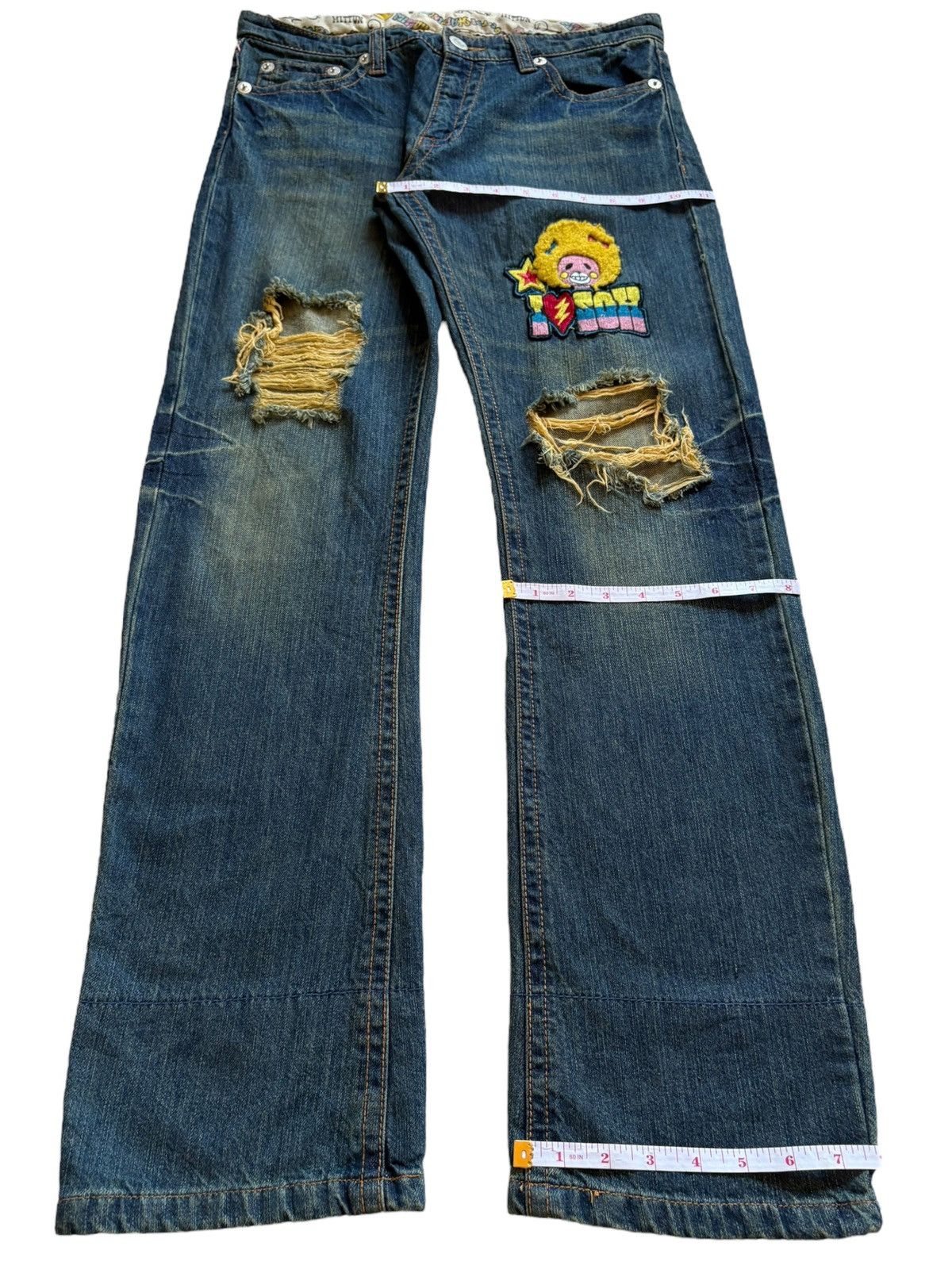Japanese Brand Vintage Japanese Brand Rusty Mud Wash Embroidery Loose Jeans Size 31" - 14 Thumbnail