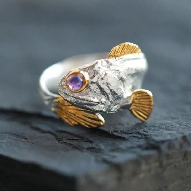 Other Lucky Purple Eye Fish Ring Size ONE SIZE - 4 Thumbnail