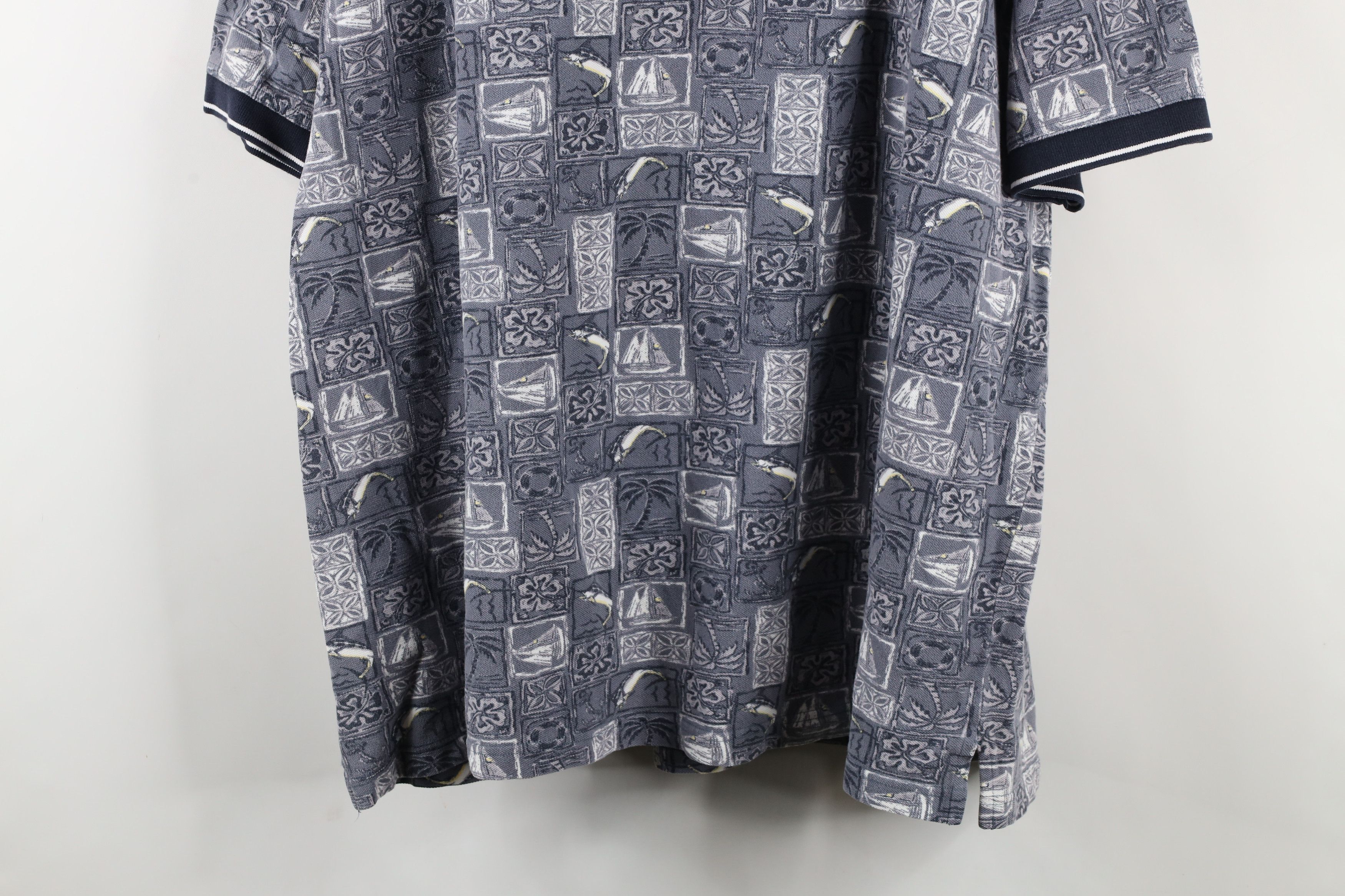 Vintage Vintage 90s Streetwear Flower Boat All Over Print Polo Shirt Size US XXL / EU 58 / 5 - 10 Thumbnail