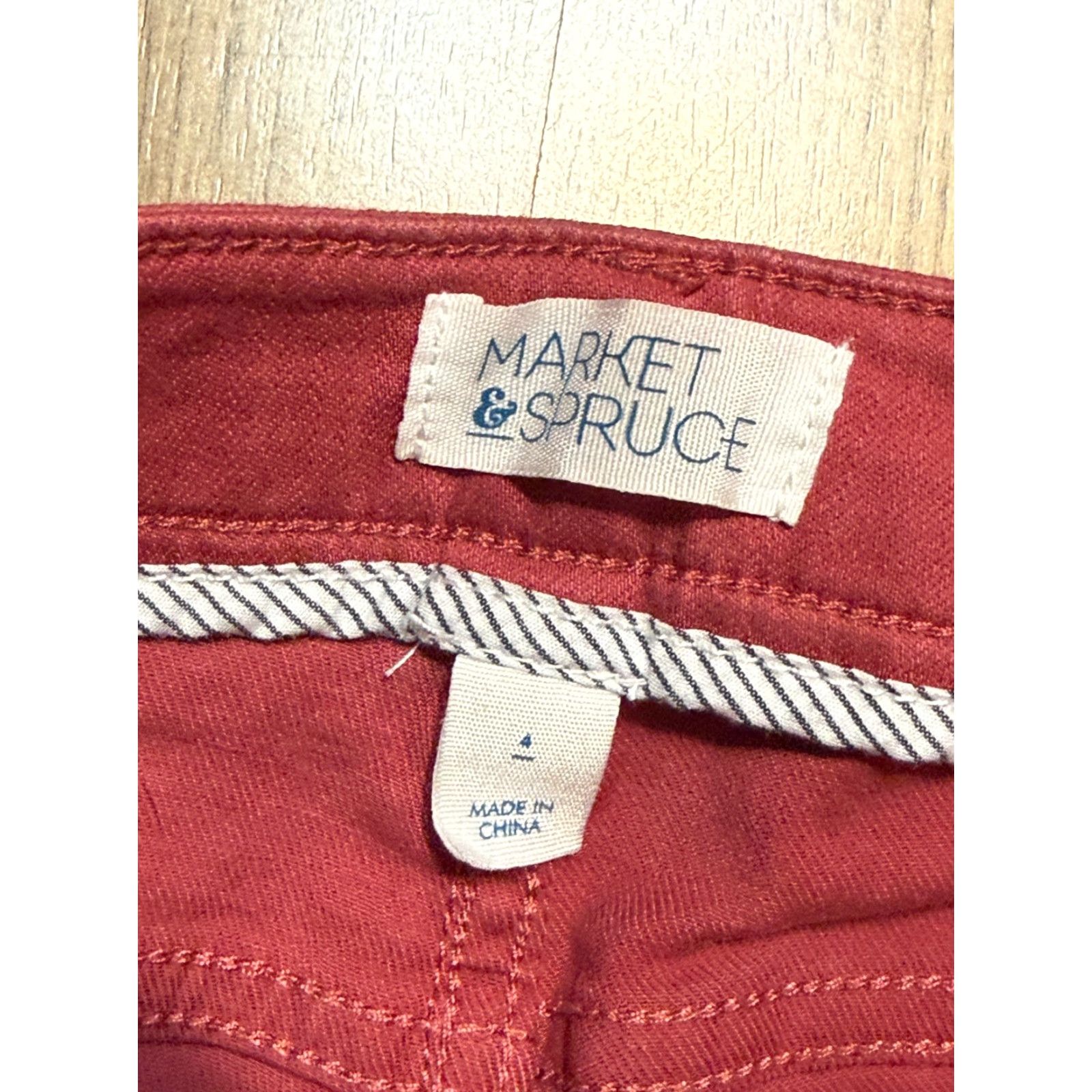 Market Market & Spruce Jeans Women's 4 Red Skinny Mid Rise Pockets Denim Cotton 5-Pocket Clothing Womens Size 27" / US 4 / IT 40 - 5 Thumbnail